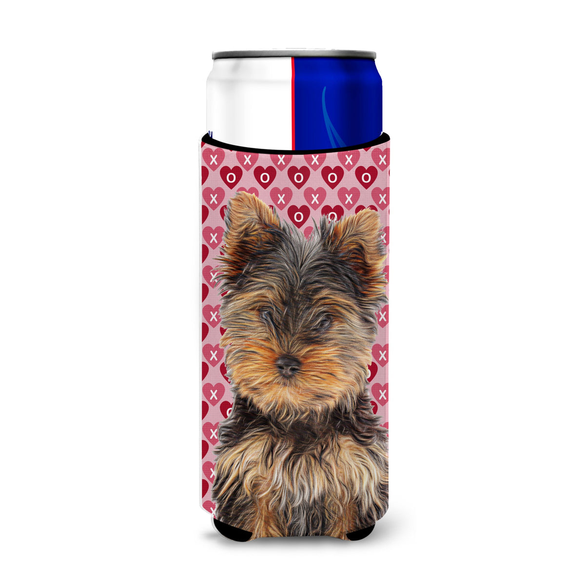 Hearts Love And Valentine'S Day Yorkie Puppy / Yorkshire Terrier Ultra Hugger For Slim Cans