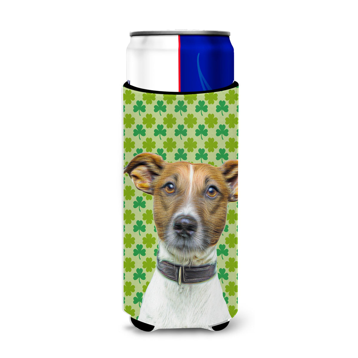St. Patrick'S Day Shamrock Jack Russell Terrier Ultra Hugger For Slim Cans