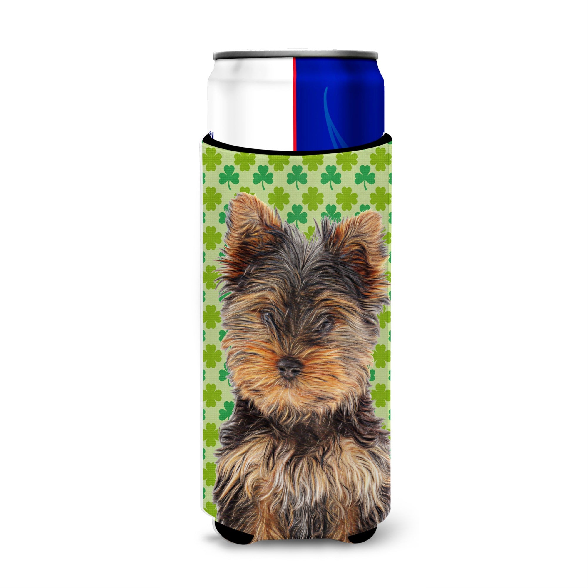 St. Patrick'S Day Shamrock Yorkie Puppy / Yorkshire Terrier Ultra Hugger For Slim Cans