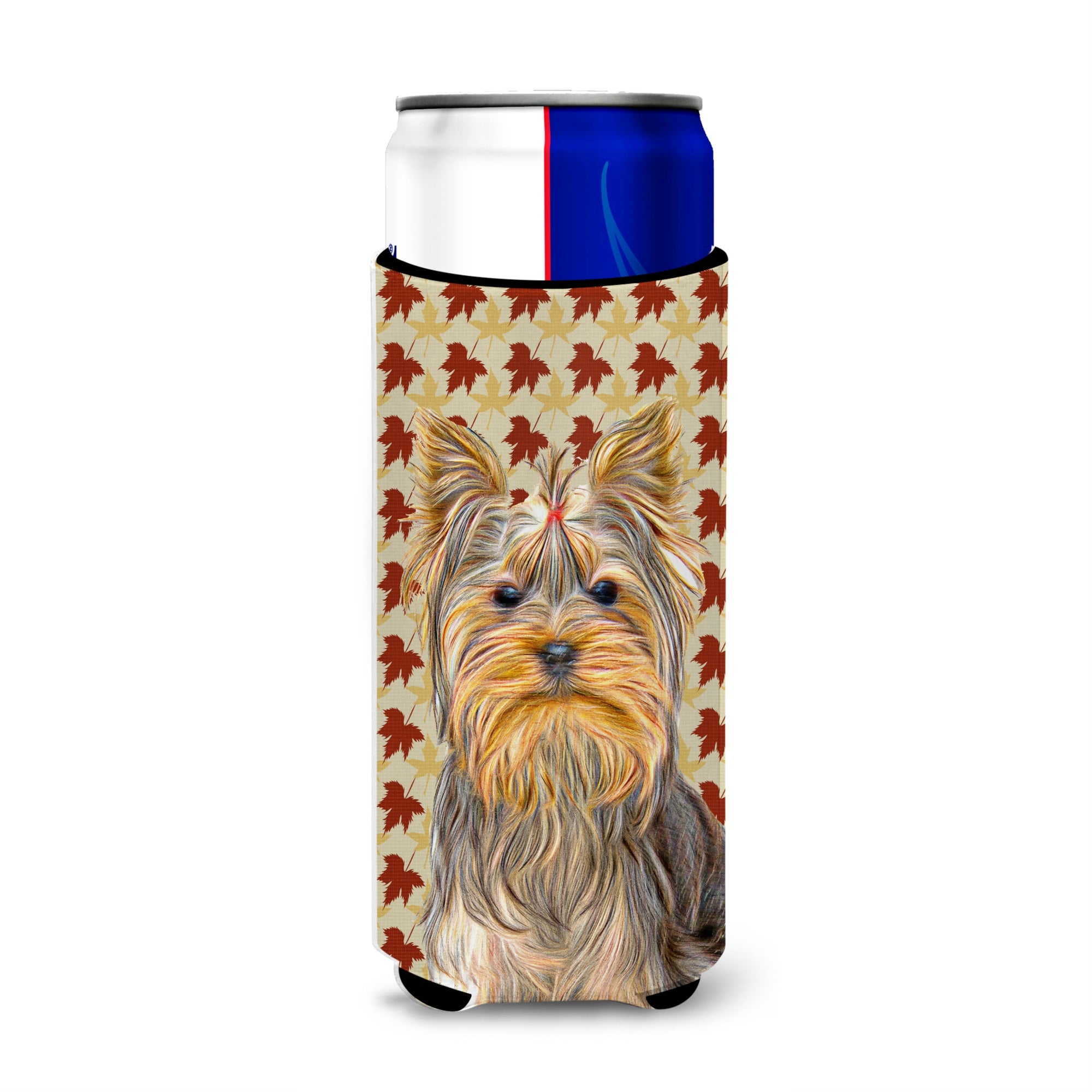 Fall Leaves Yorkie / Yorkshire Terrier Ultra Hugger For Slim Cans