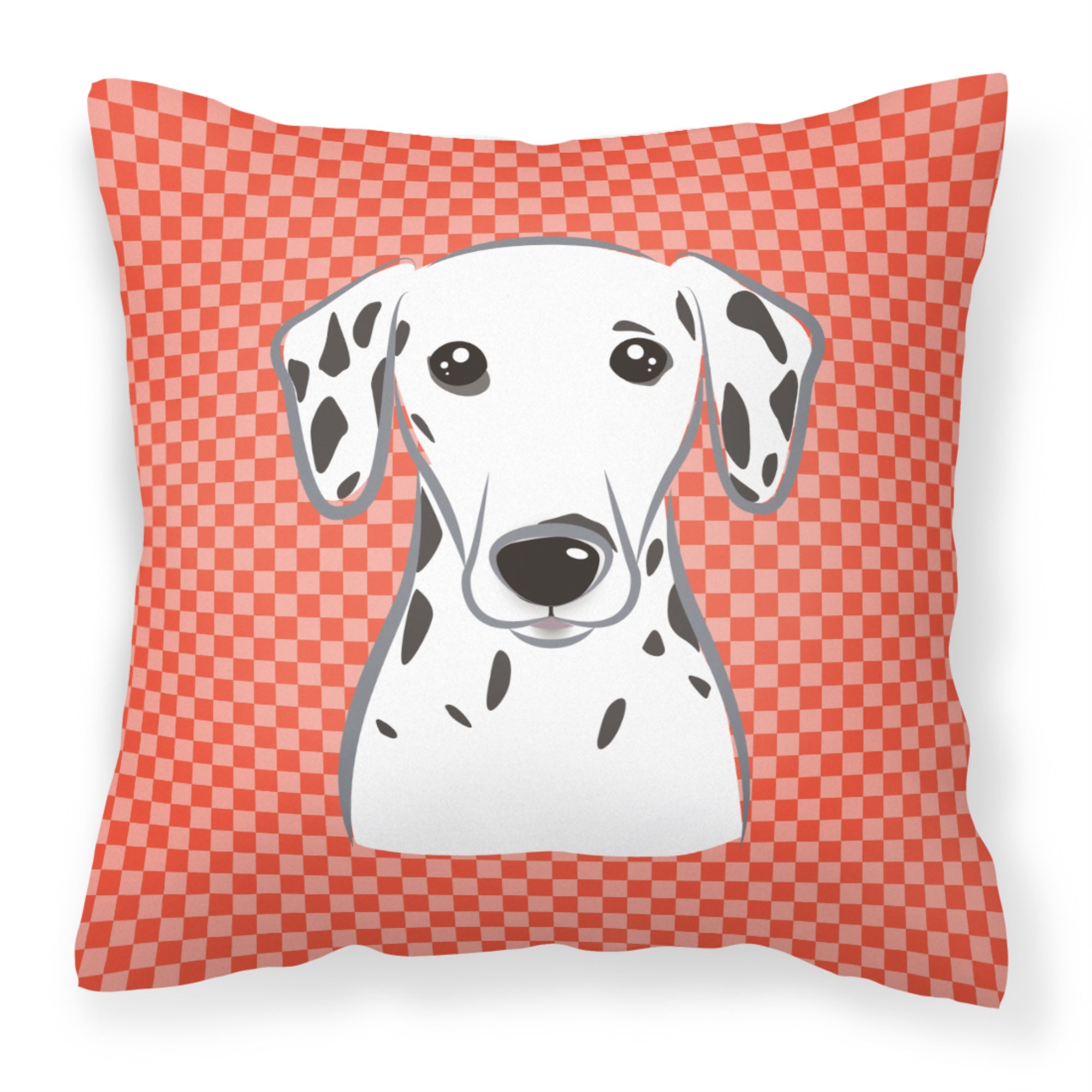 Red Checkered Dalmatian Fabric Decorative Pillow