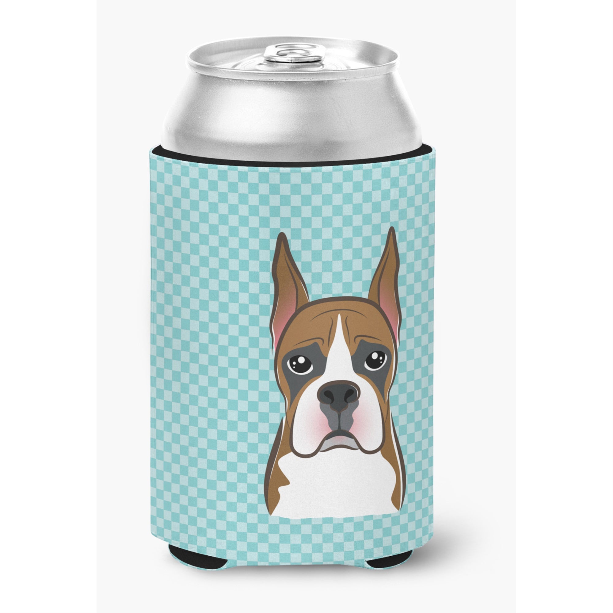 Checkerboard Blue Boxer Can Or Bottle Hugger