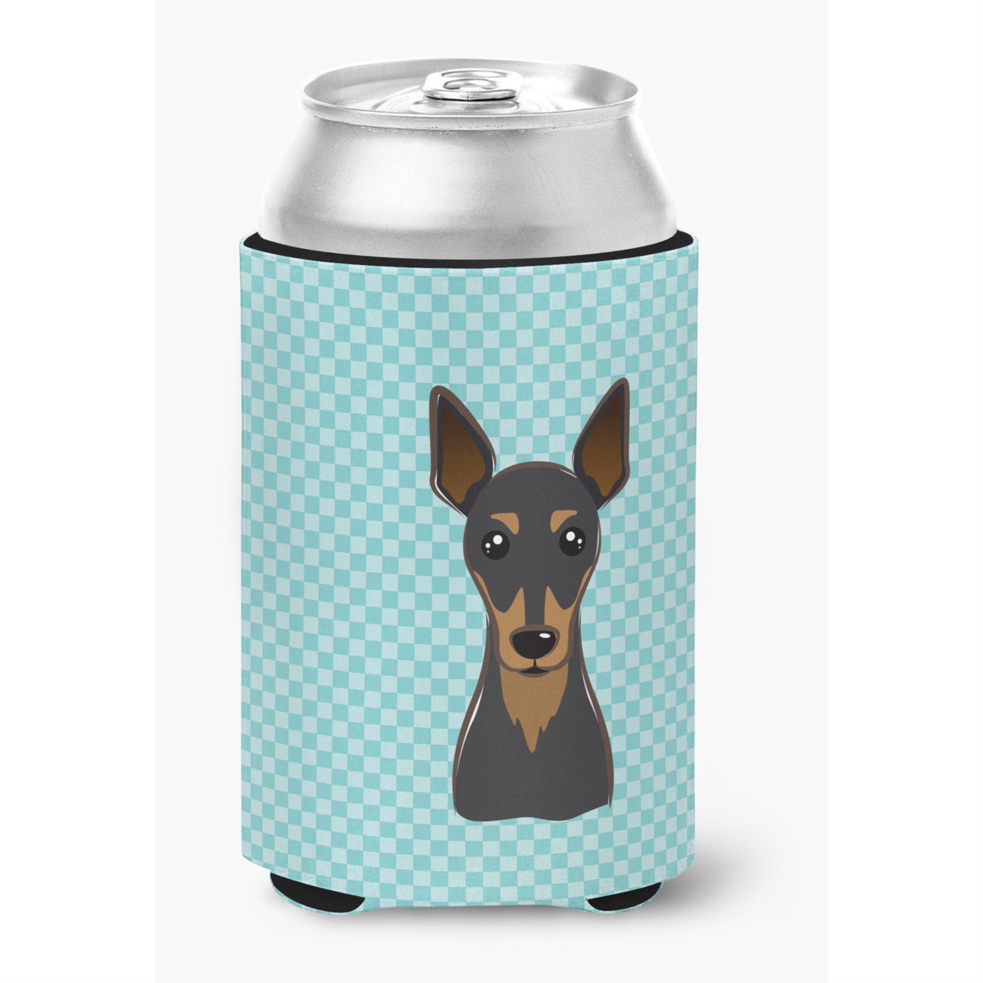 Checkerboard Blue Min Pin Can Or Bottle Hugger