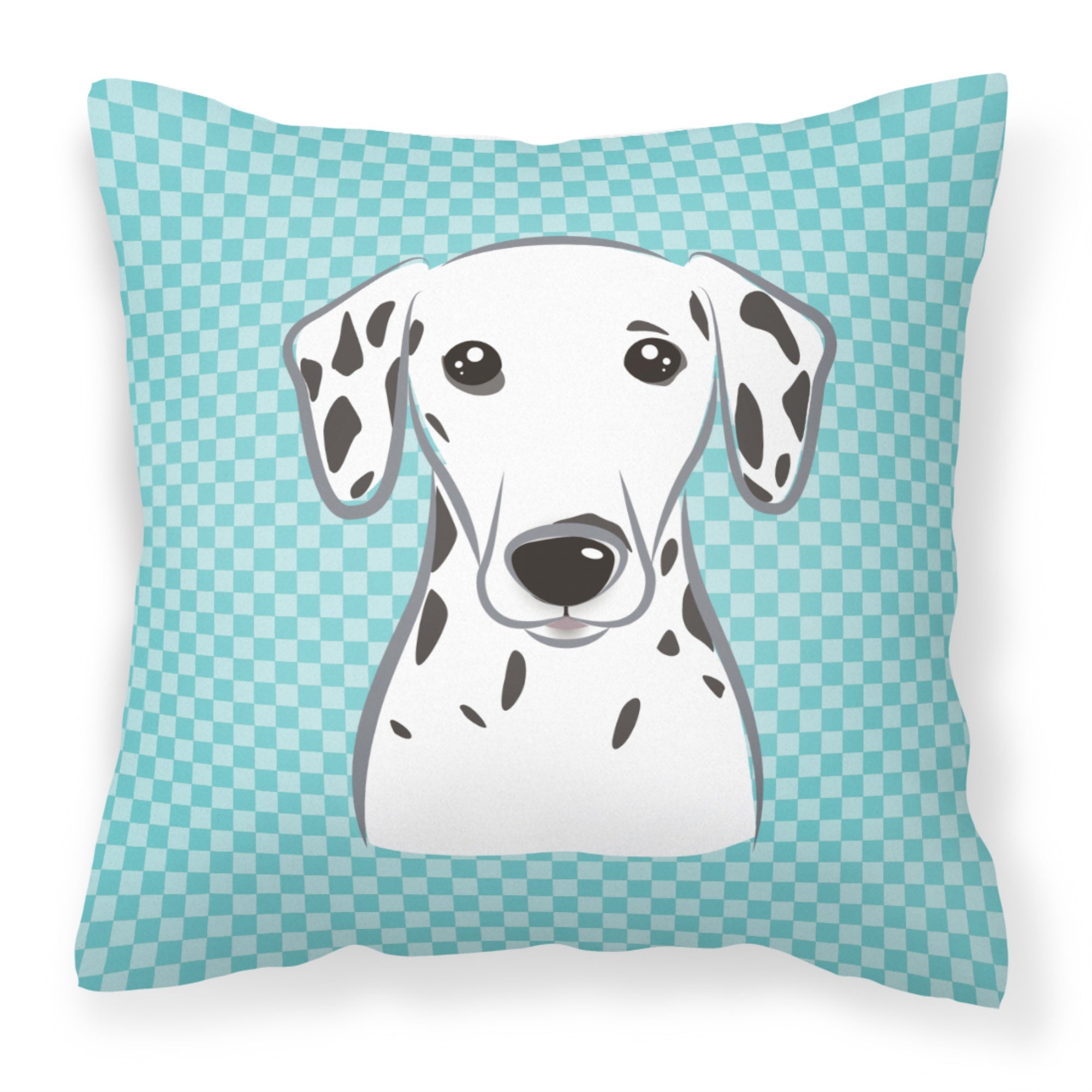Checkerboard Blue Dalmatian Fabric Decorative Pillow