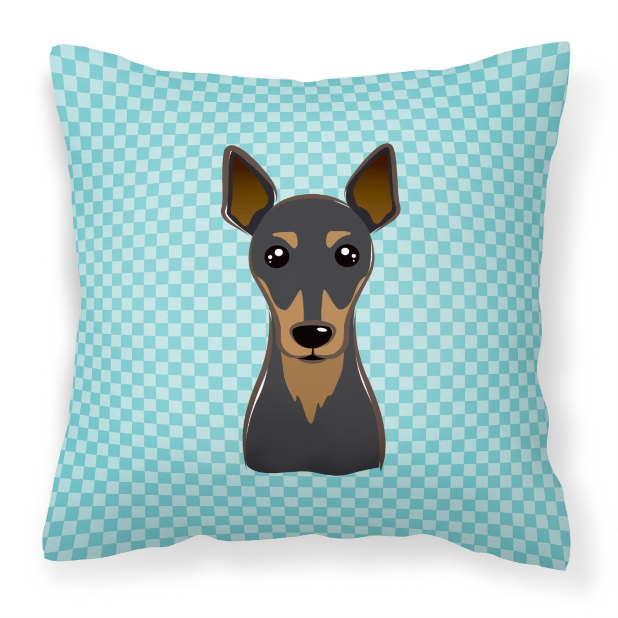 Checkerboard Blue Min Pin Fabric Decorative Pillow