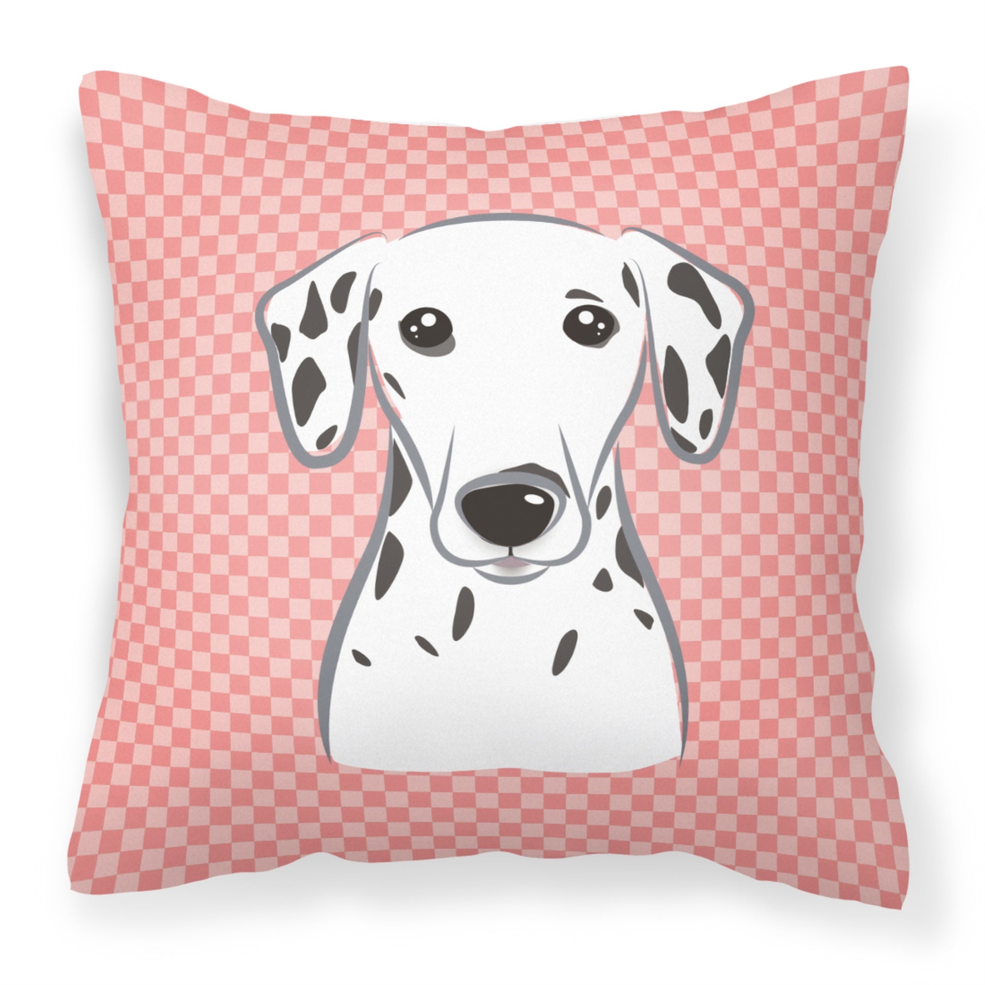 Checkerboard Pink Dalmatian Fabric Decorative Pillow