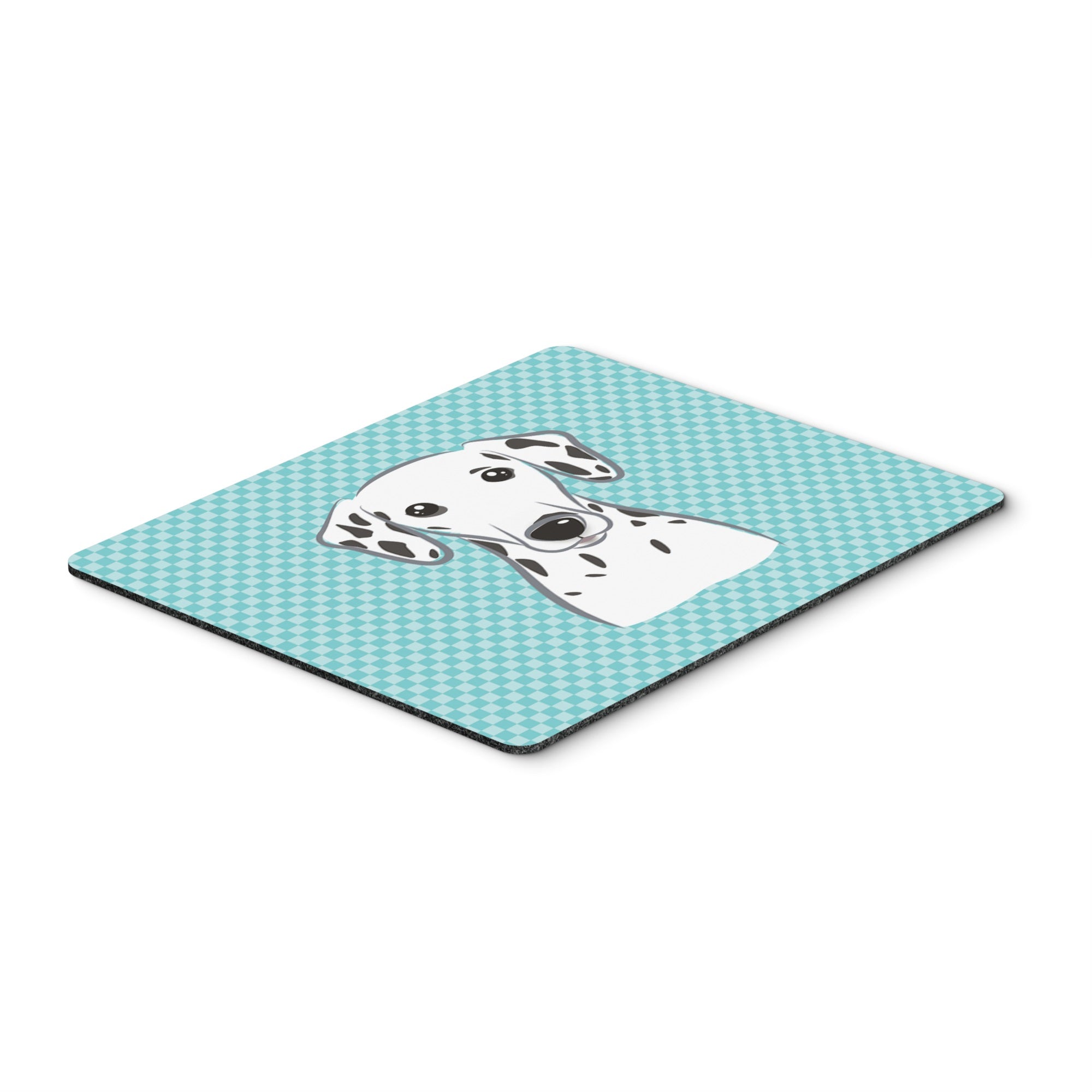 Checkerboard Blue Dalmatian Mouse Pad, Hot Pad Or Trivet