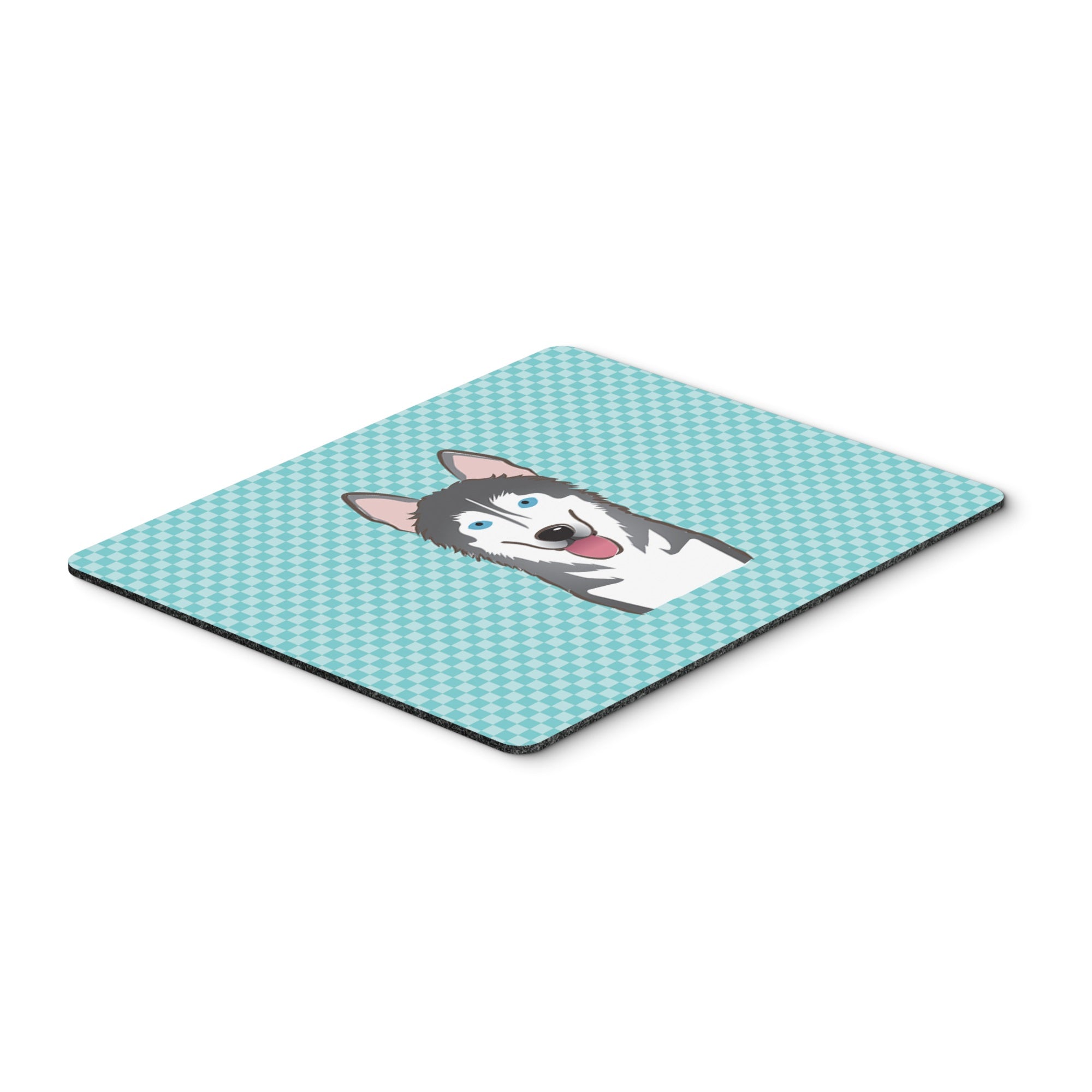 Checkerboard Blue Alaskan Malamute Mouse Pad, Hot Pad Or Trivet