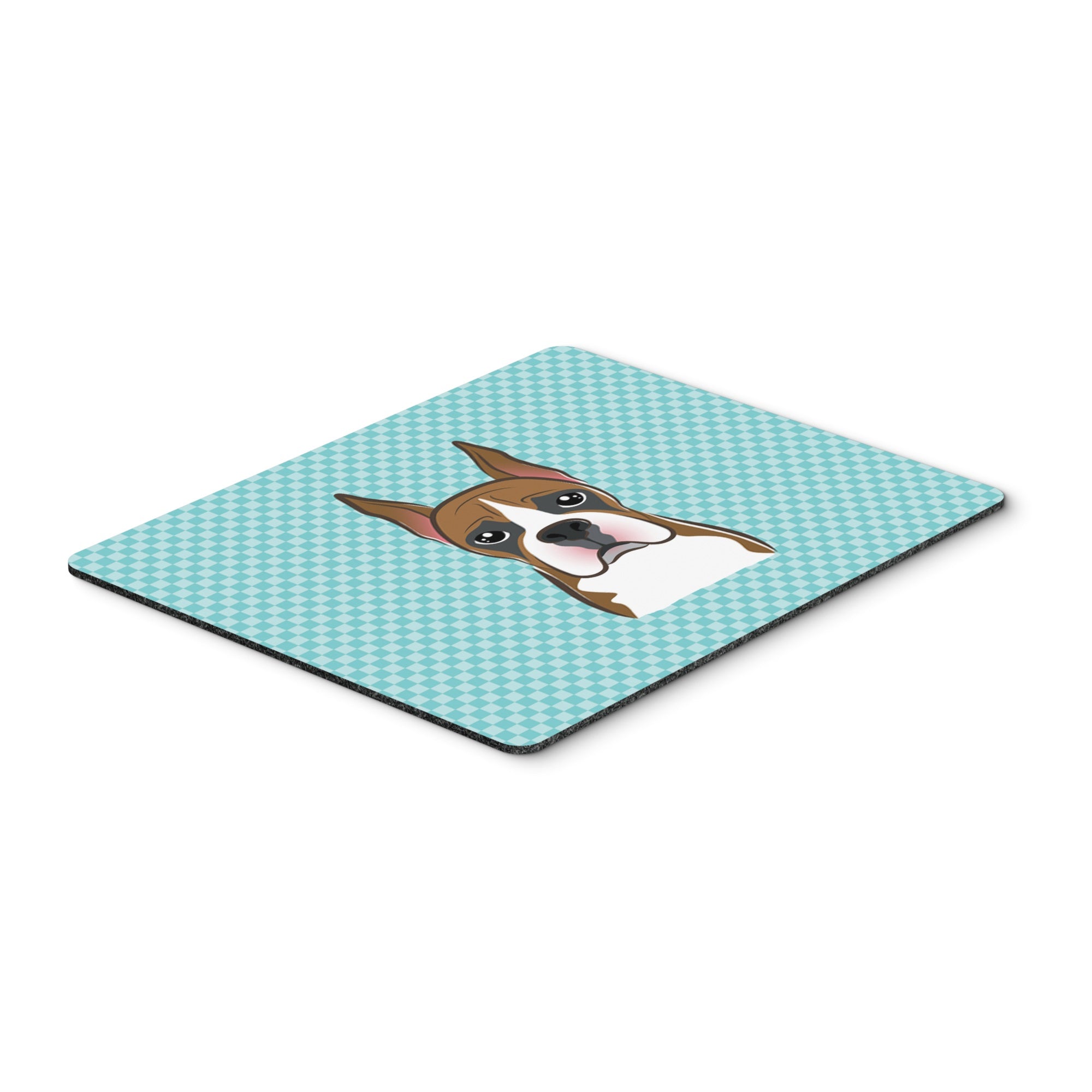 Checkerboard Blue Boxer Mouse Pad, Hot Pad Or Trivet