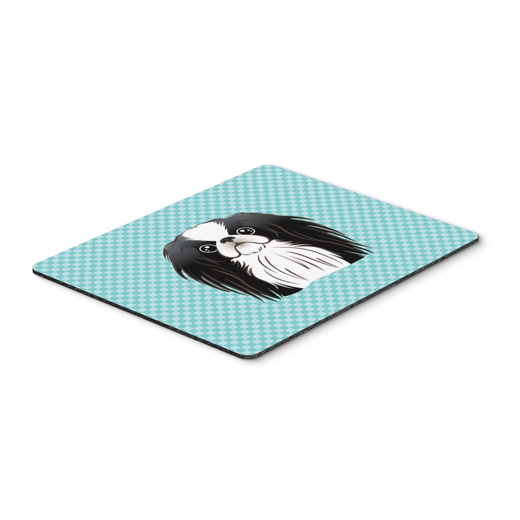 Checkerboard Blue Japanese Chin Mouse Pad, Hot Pad Or Trivet