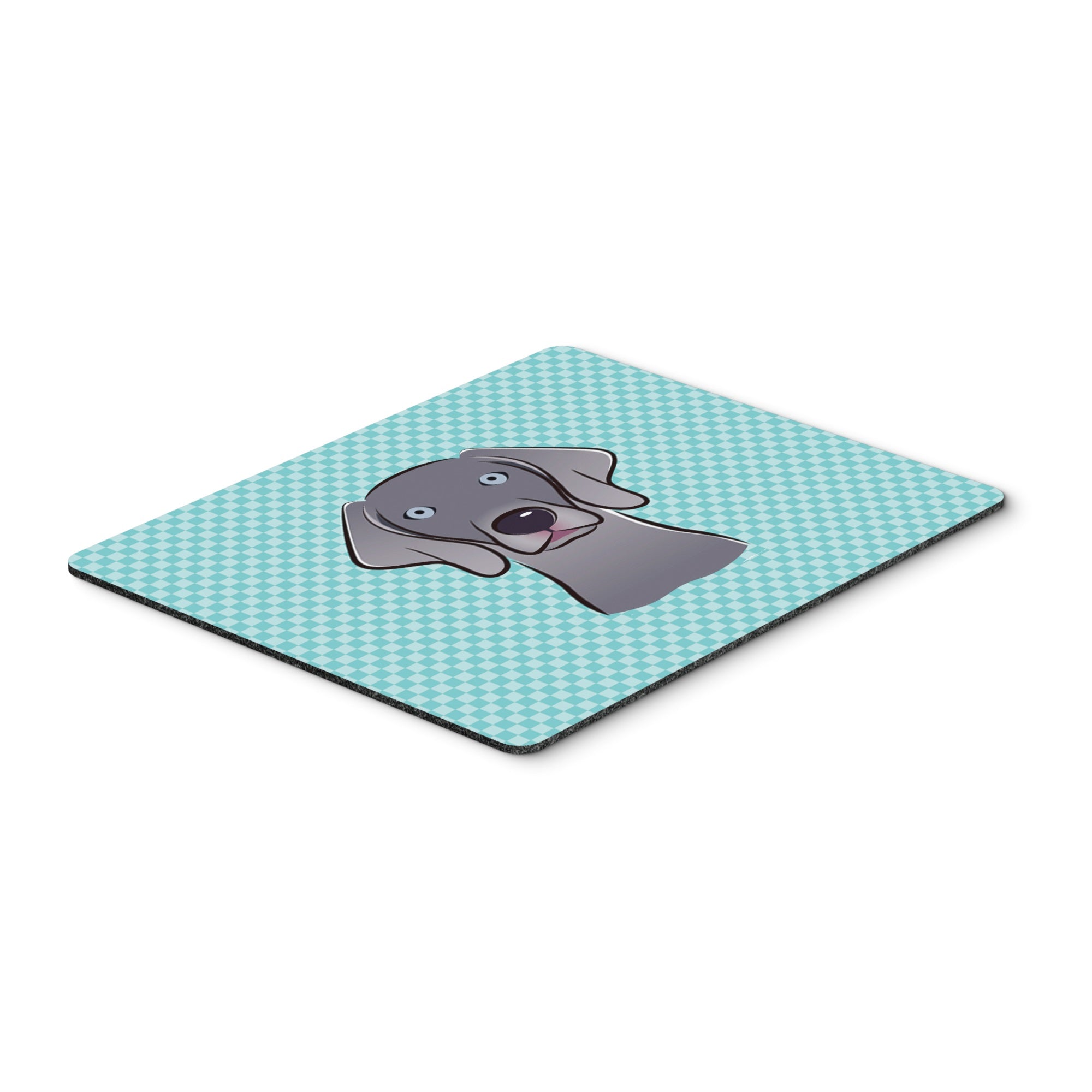 Checkerboard Blue Weimaraner Mouse Pad, Hot Pad Or Trivet