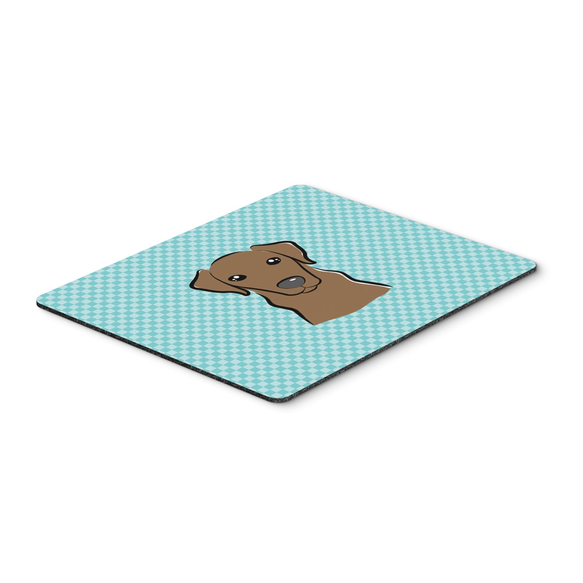 Checkerboard Blue Chocolate Labrador Mouse Pad, Hot Pad Or Trivet