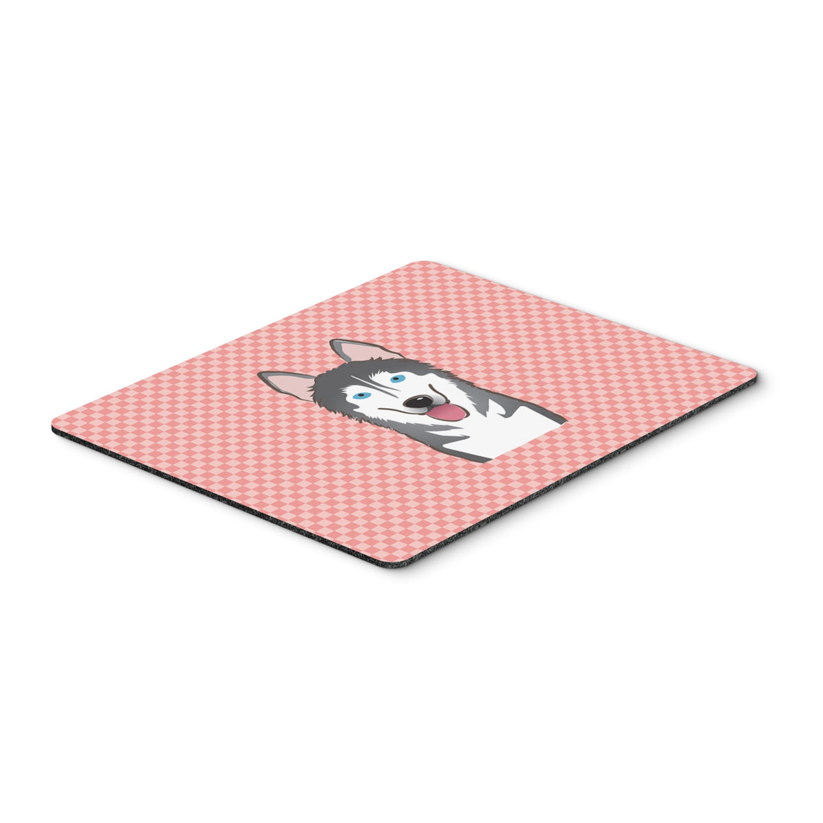 Checkerboard Pink Alaskan Malamute Mouse Pad, Hot Pad Or Trivet