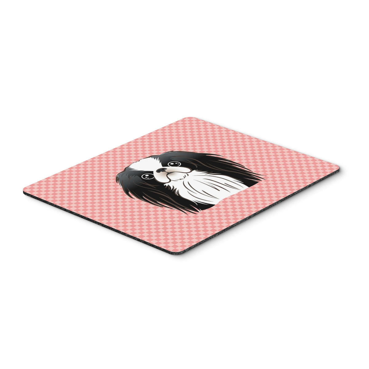 Checkerboard Pink Japanese Chin Mouse Pad, Hot Pad Or Trivet