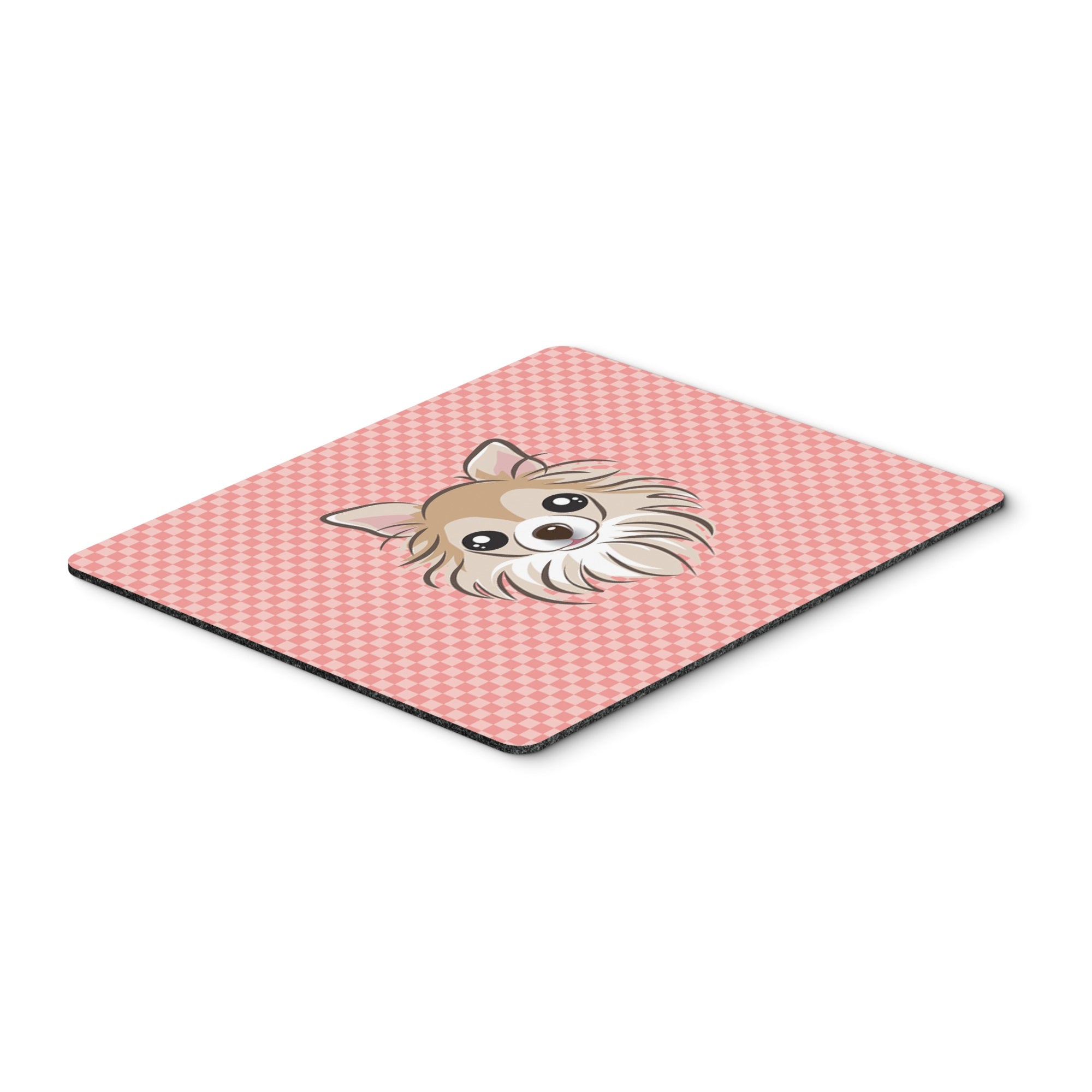 Checkerboard Pink Chihuahua Mouse Pad, Hot Pad Or Trivet