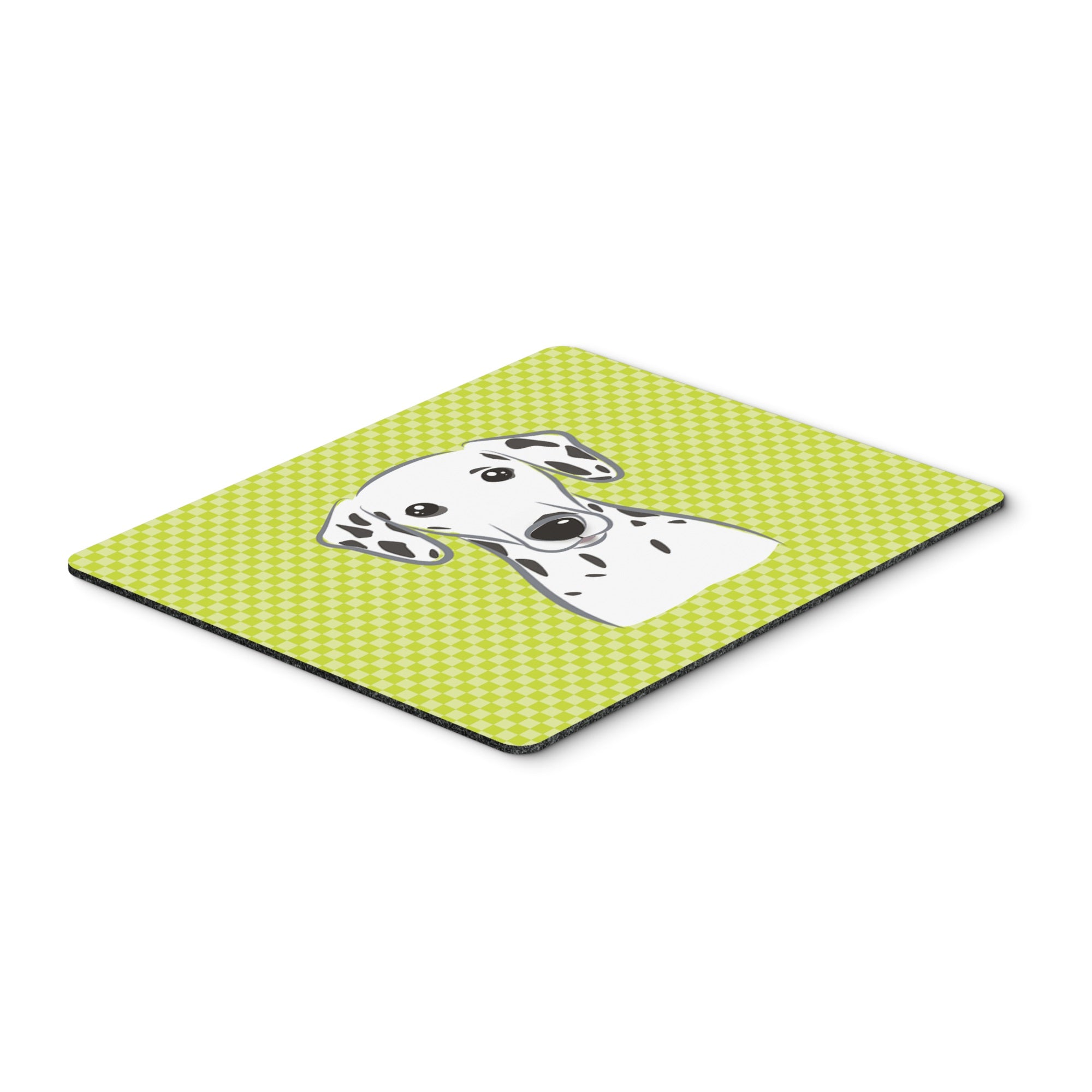 Checkerboard Lime Green Dalmatian Mouse Pad, Hot Pad Or Trivet