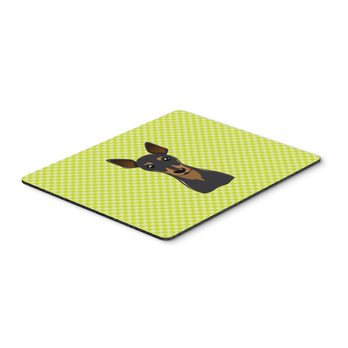 Checkerboard Lime Green Min Pin Mouse Pad, Hot Pad Or Trivet