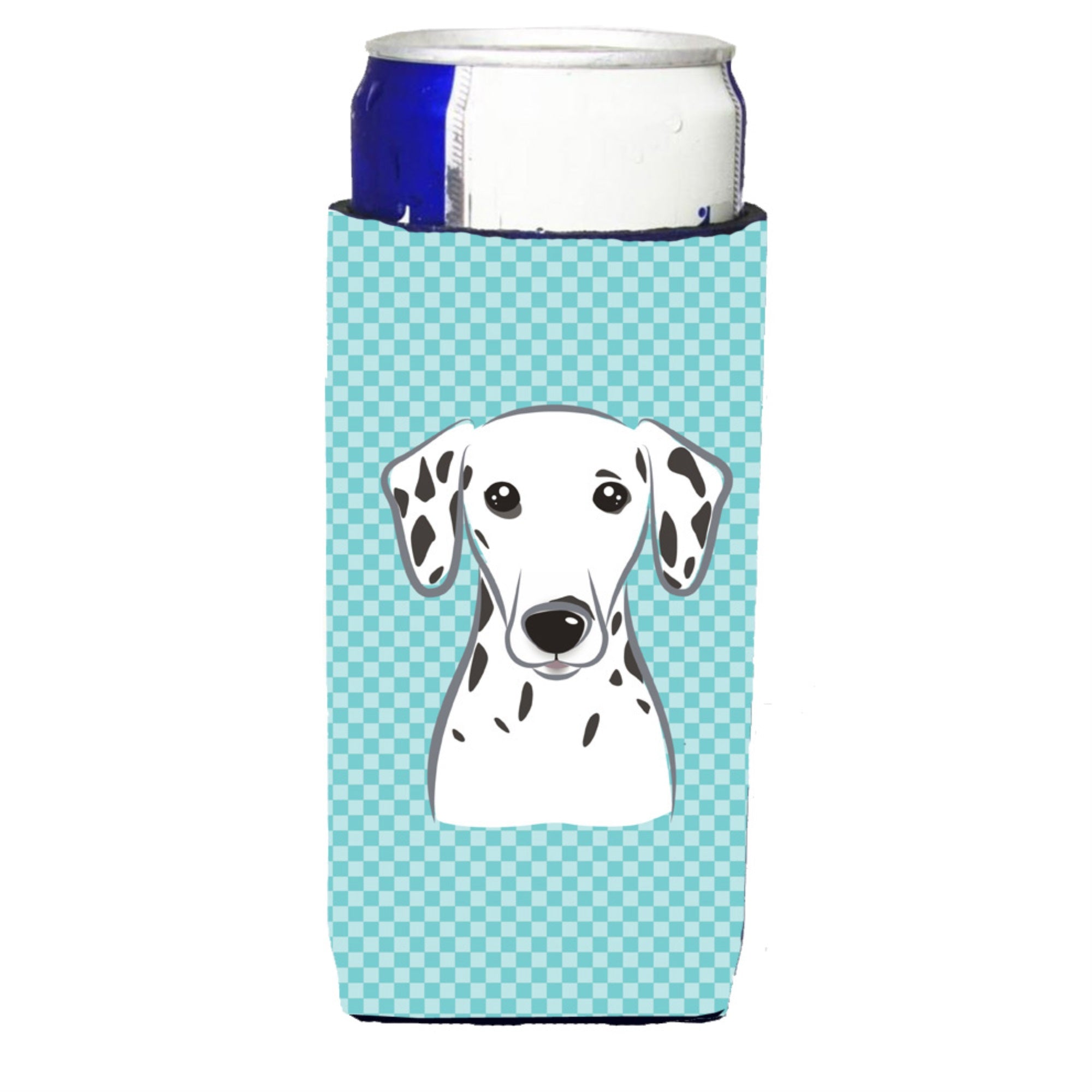 Checkerboard Blue Dalmatian Ultra Hugger For Slim Cans