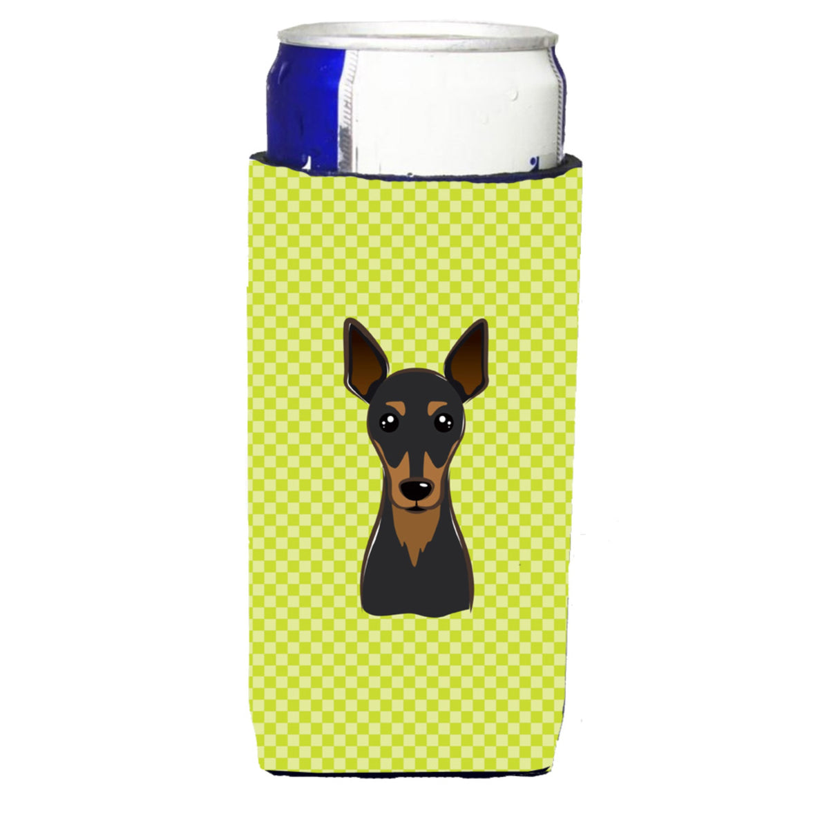 Checkerboard Lime Green Min Pin Ultra Hugger For Slim Cans