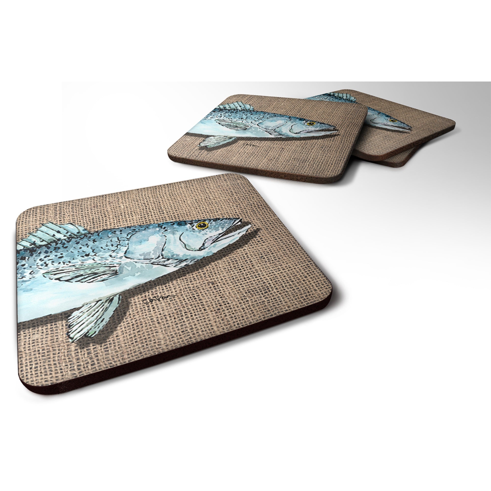 Fish Speckled Trout Foam Coaster Set Of 4