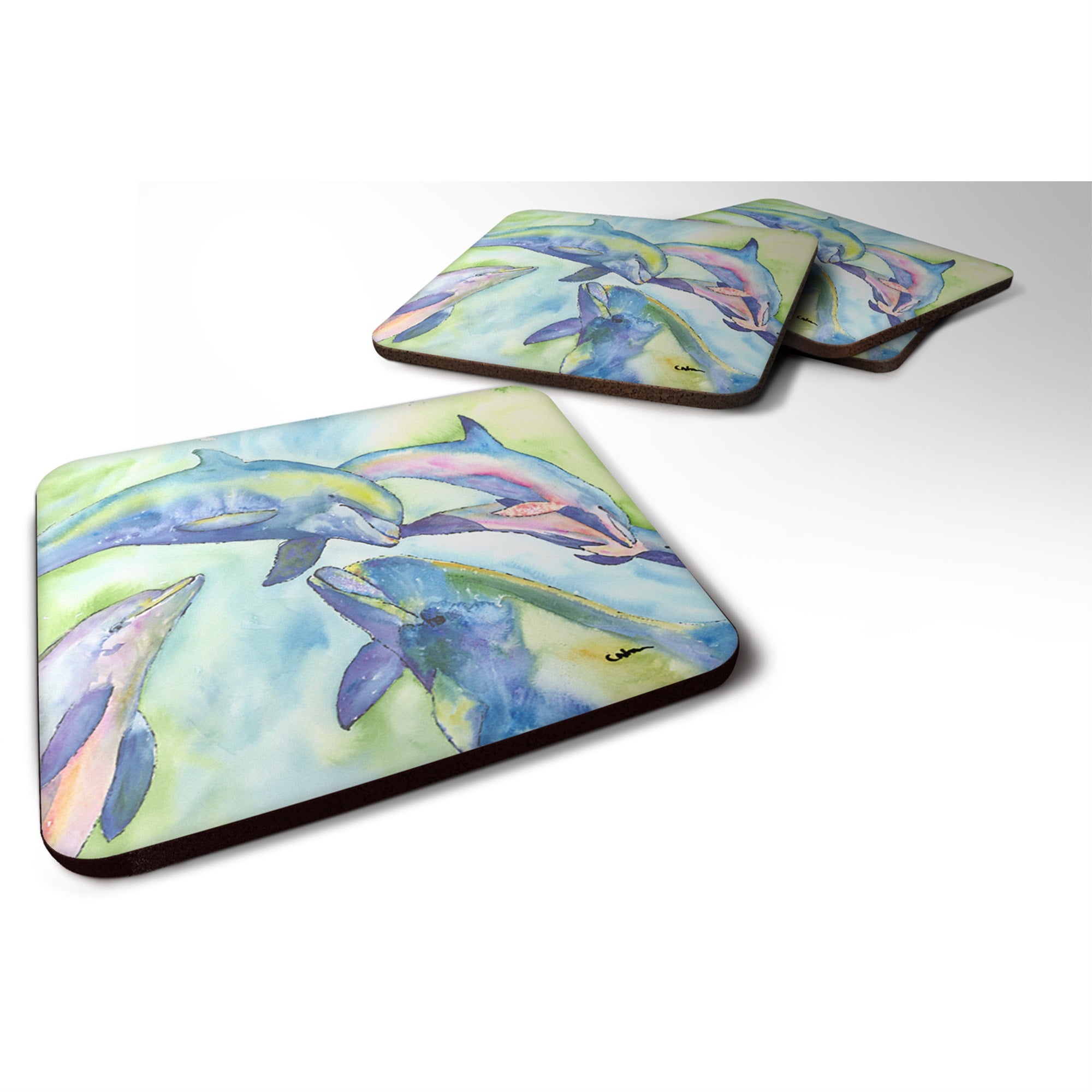 Dolphin Foam Coaster Set Of 4