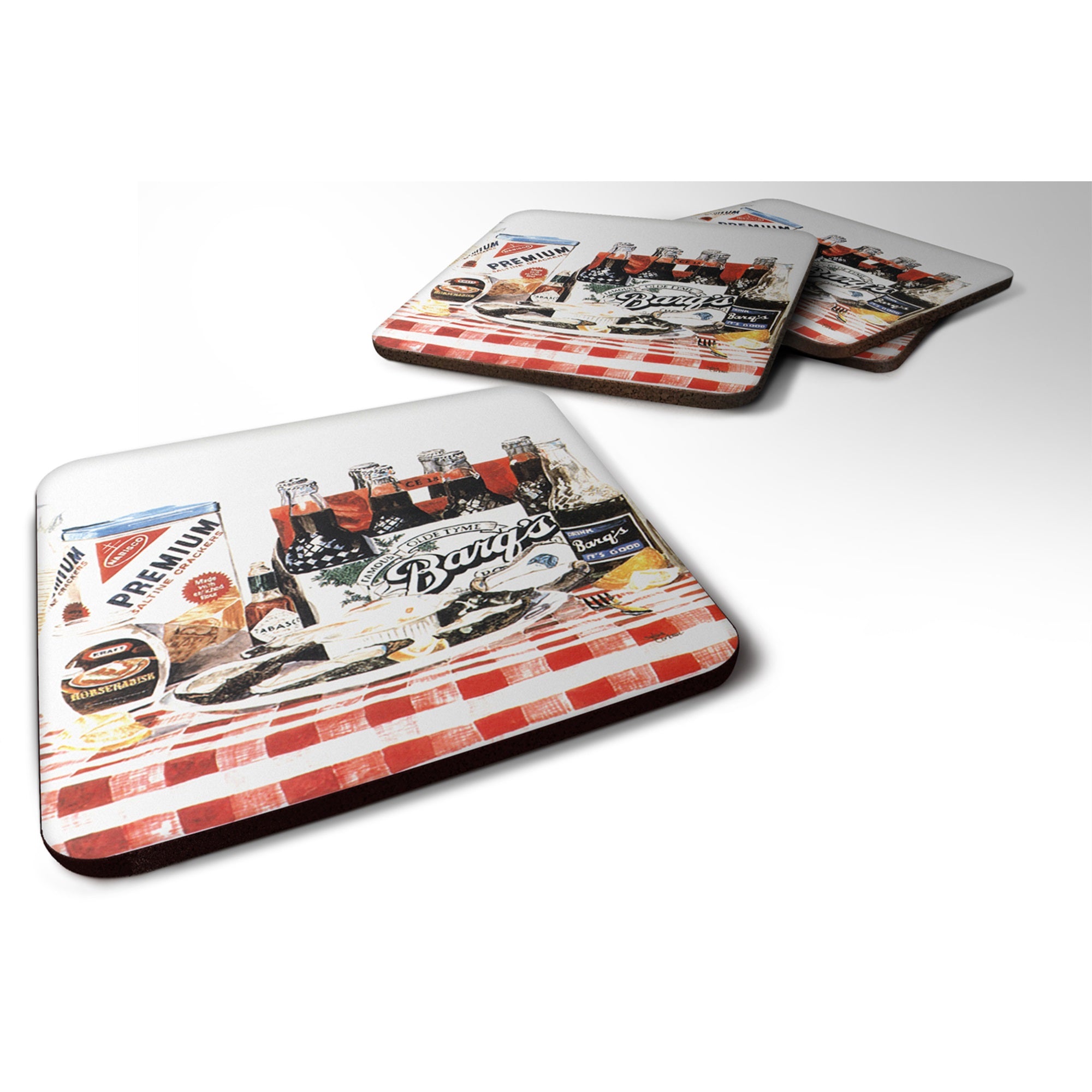 Barq'S Oysters Foam Coaster Set Of 4