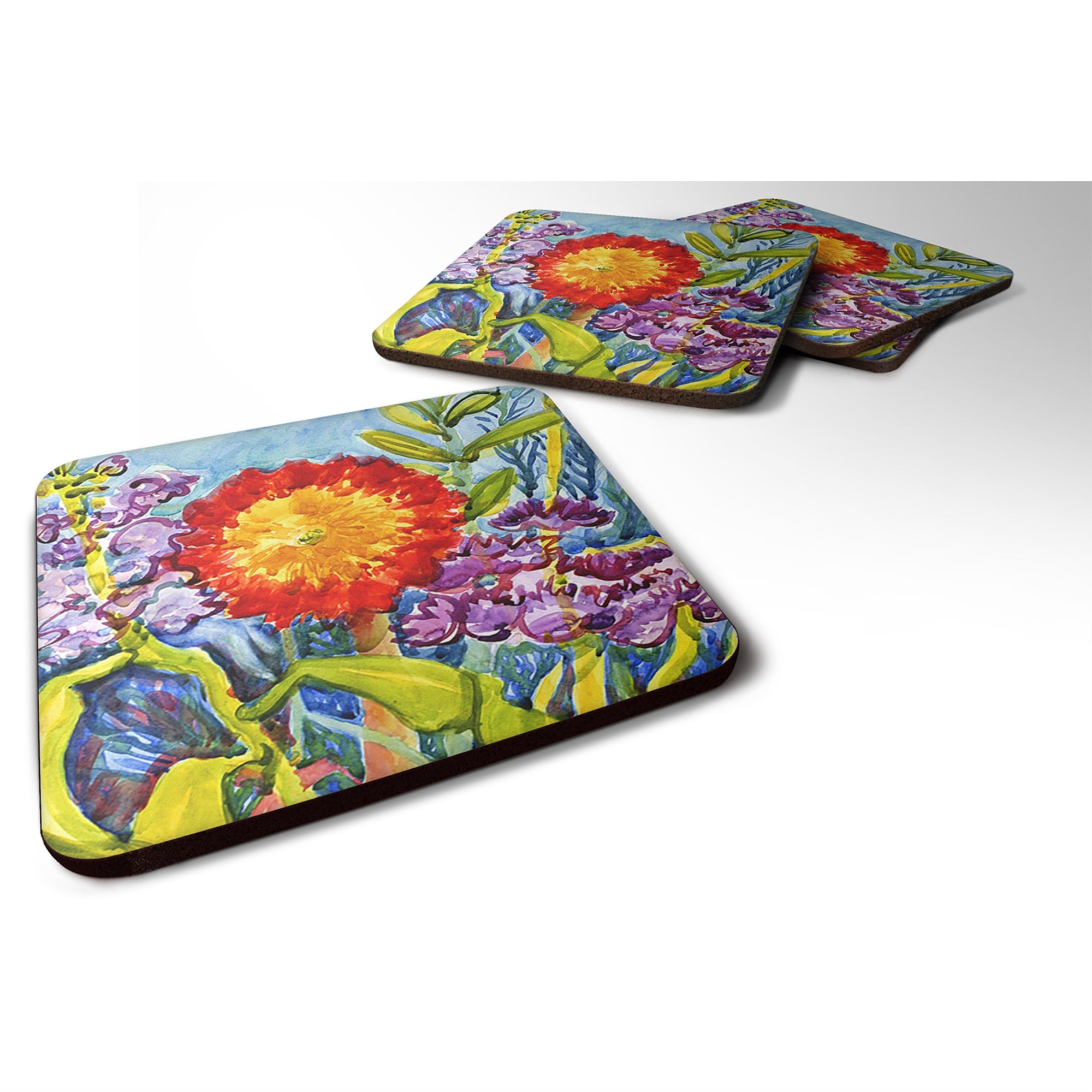 Flower - Sunflower Foam Coaster Set Of 4