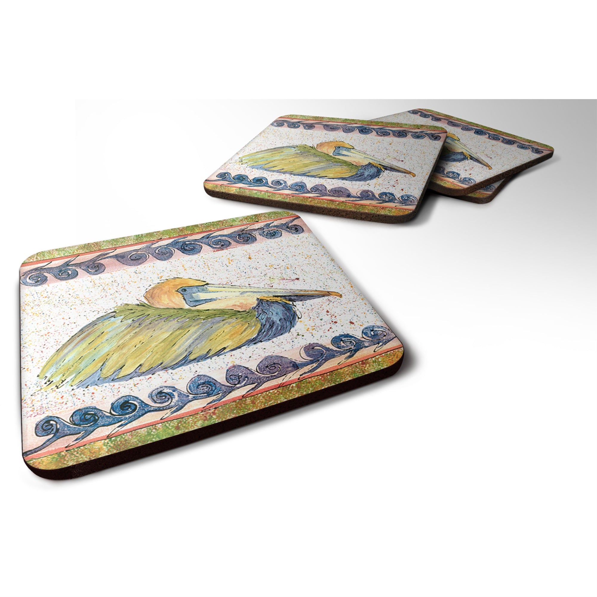 Bird - Pelican Foam Coaster Set Of 4