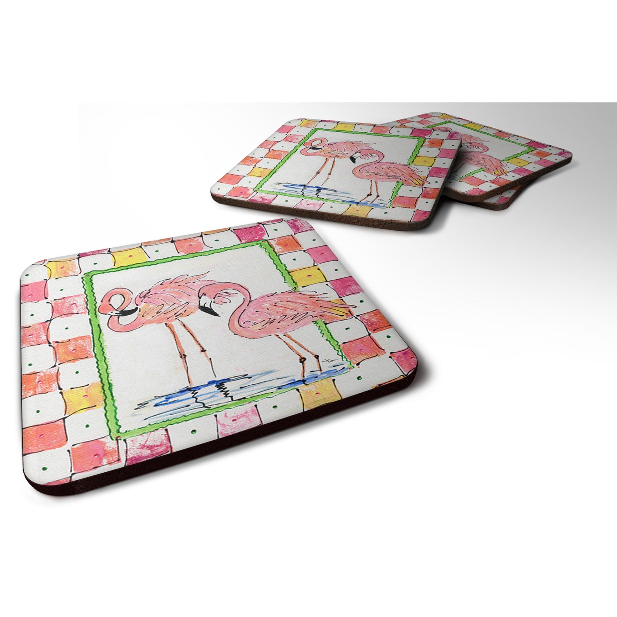 Bird - Flamingo Foam Coaster Set Of 4
