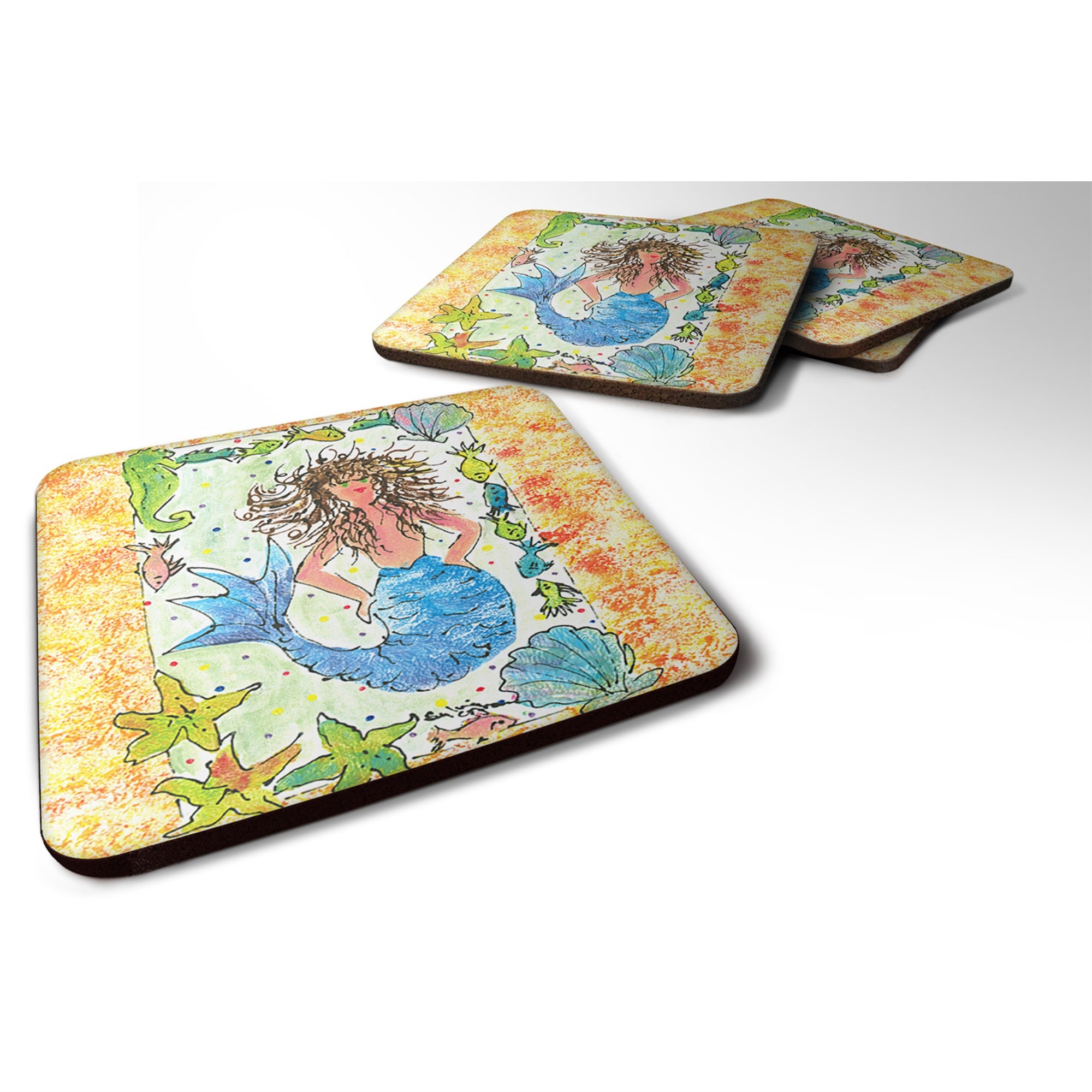 Mermaid Foam Coaster Set Of 4