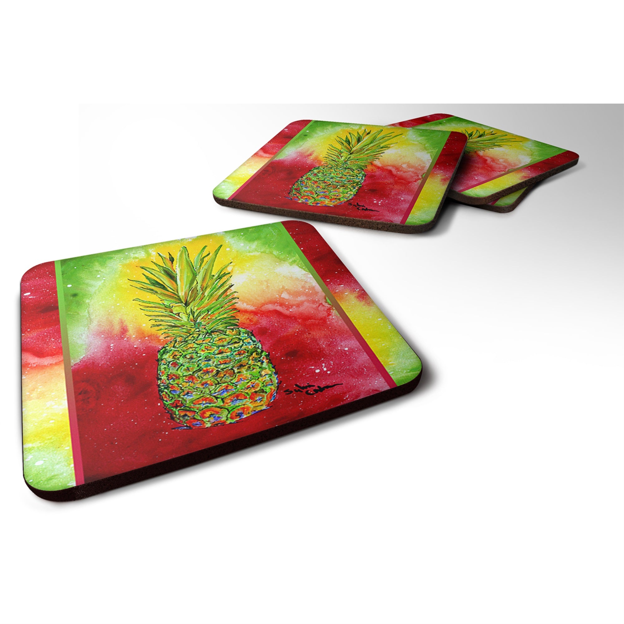 Pineapple Foam Coaster Set Of 4