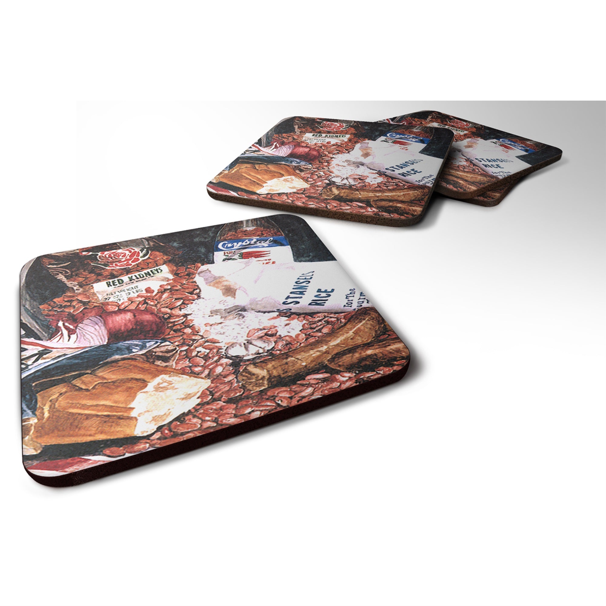 Red Beans And Rice Foam Coaster Set Of 4