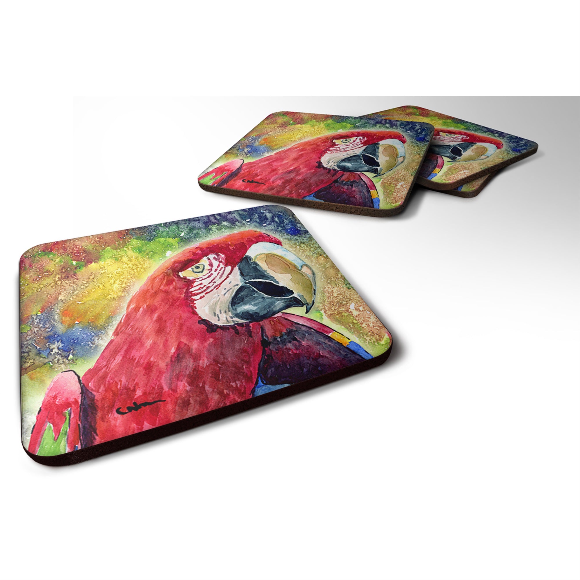 Bird - Parrot Foam Coaster Set Of 4