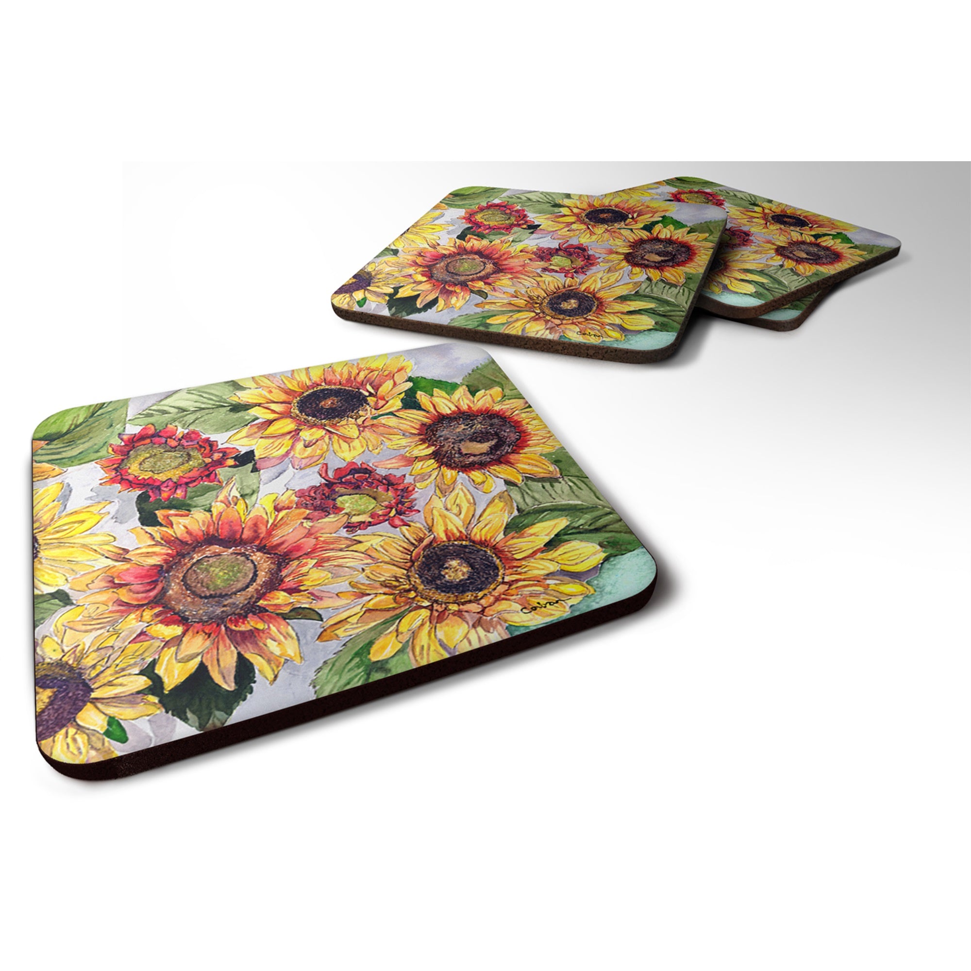 Sunflowers Foam Coaster Set Of 4