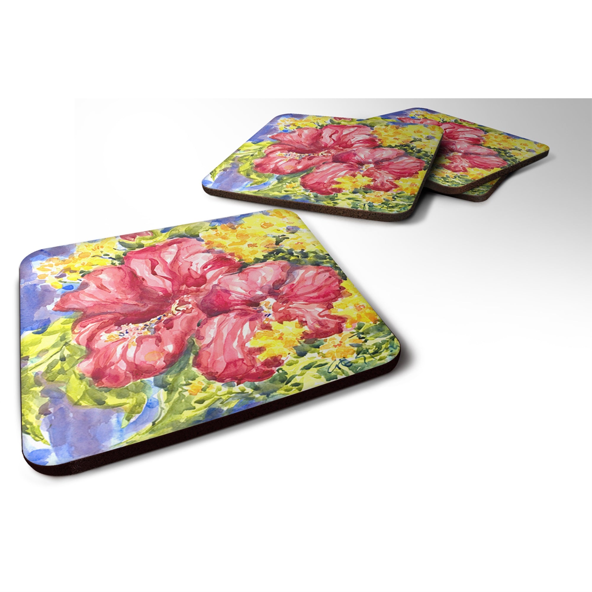 Flower - Hibiscus Foam Coaster Set Of 4