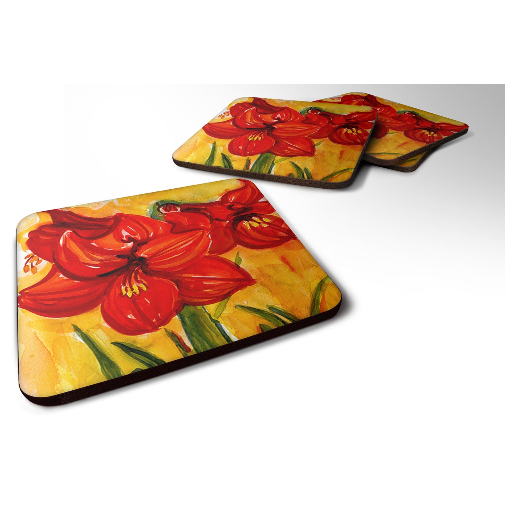 Flower - Amaryllis Foam Coaster Set Of 4