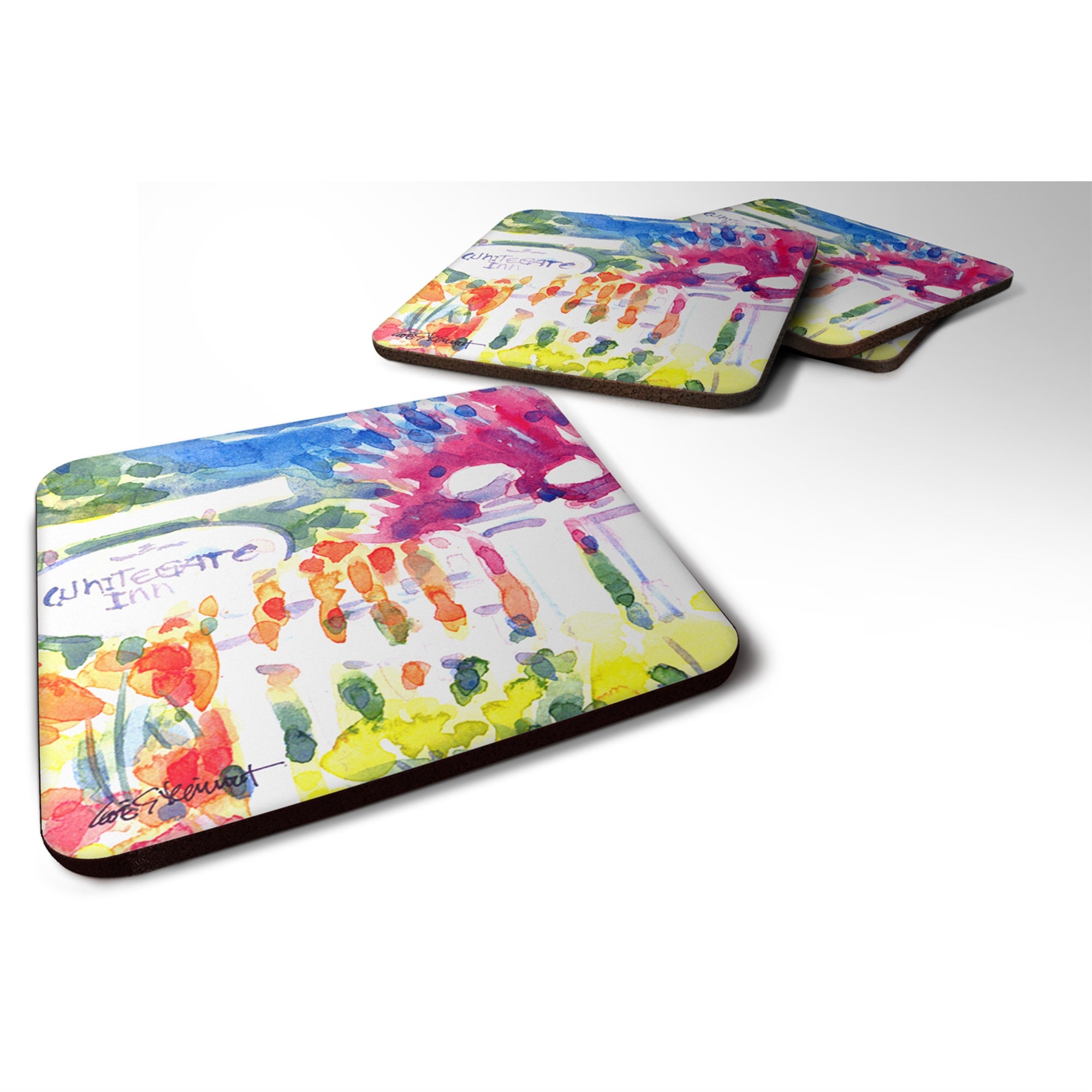 Whitegate Inn Fence Houses Foam Coaster Set Of 4