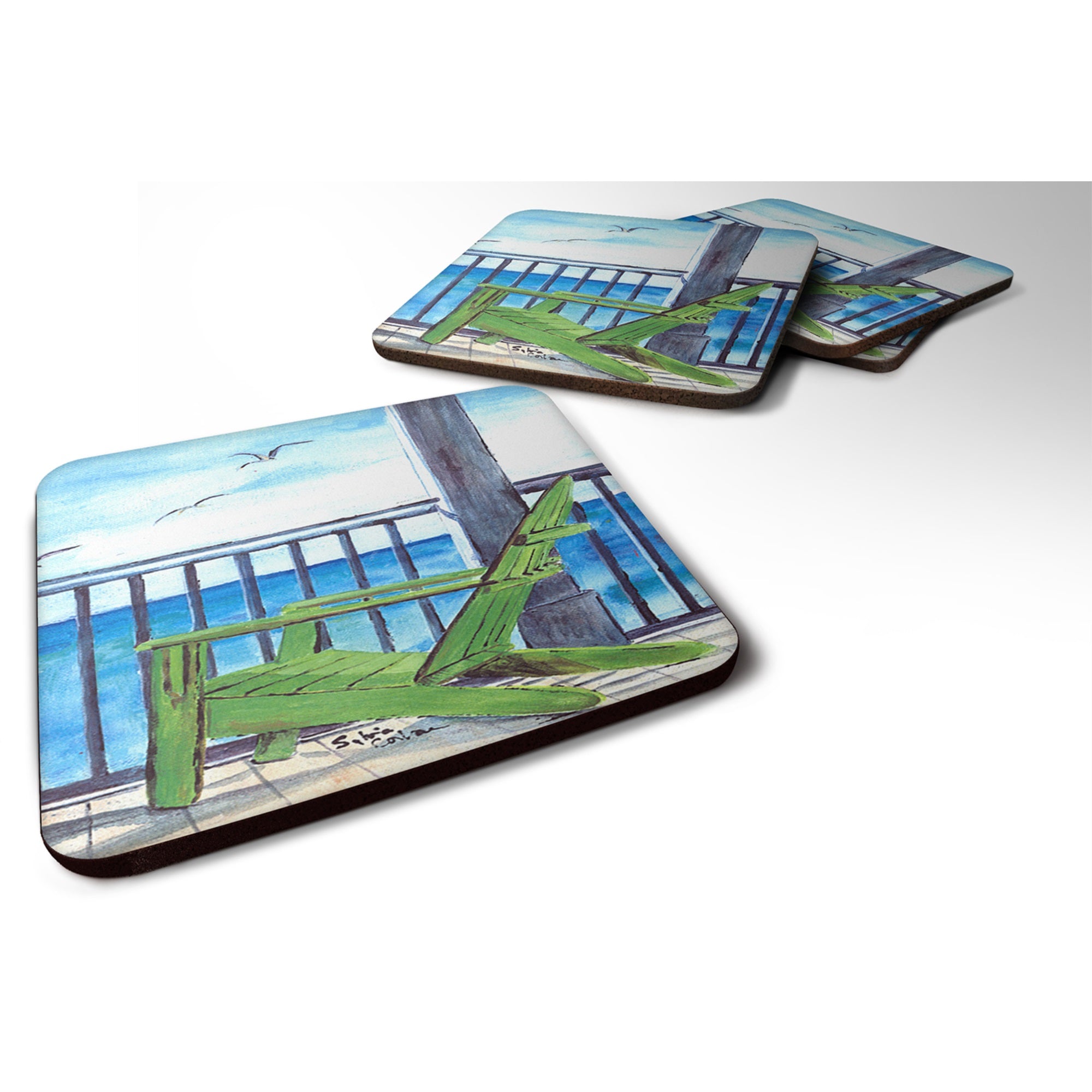 Adirondack Chairs Foam Coaster Set Of 4