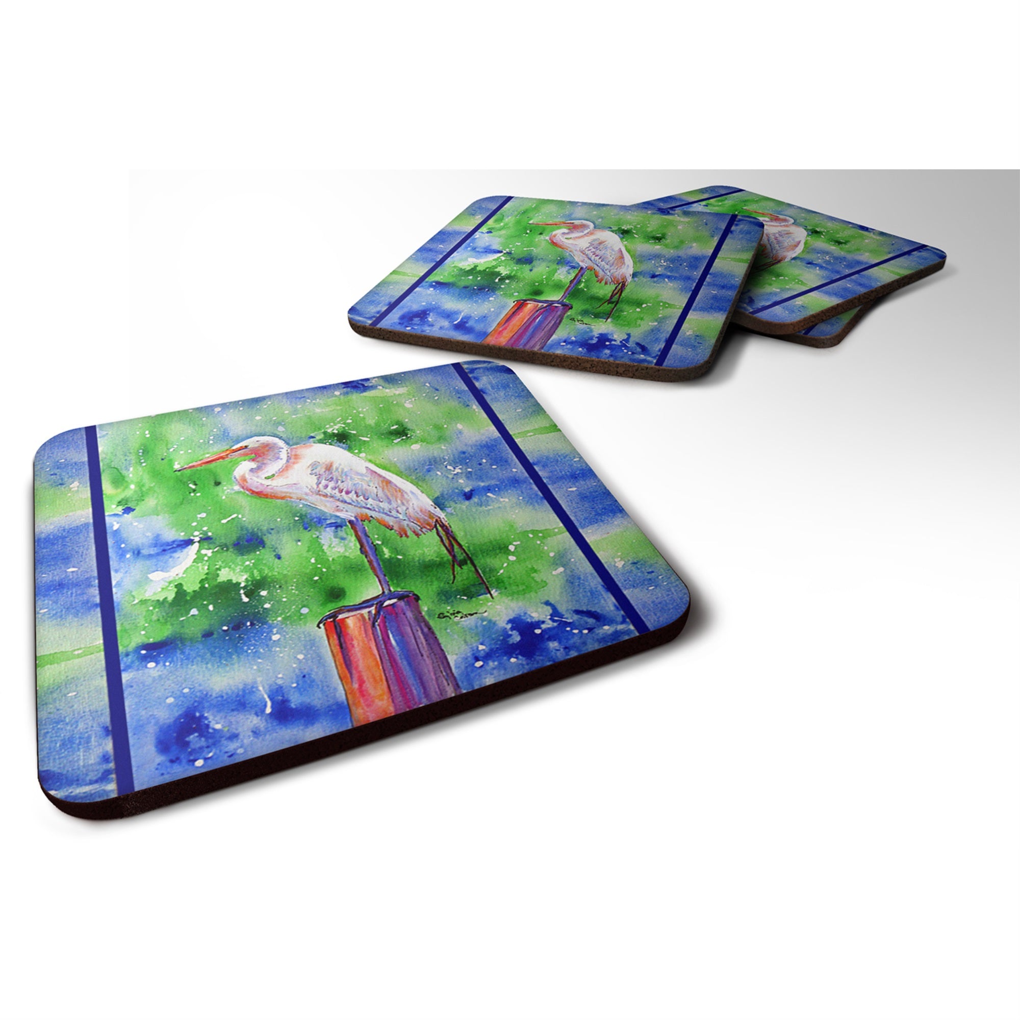 Egret Foam Coaster Set Of 4