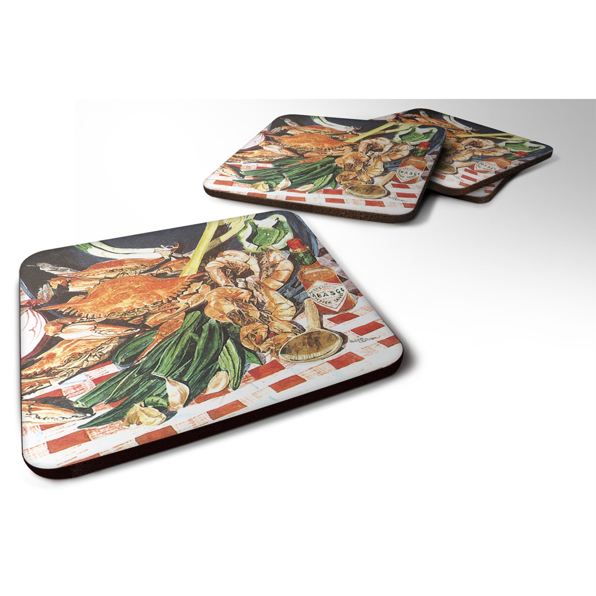 Crab Boil Foam Coaster Set Of 4