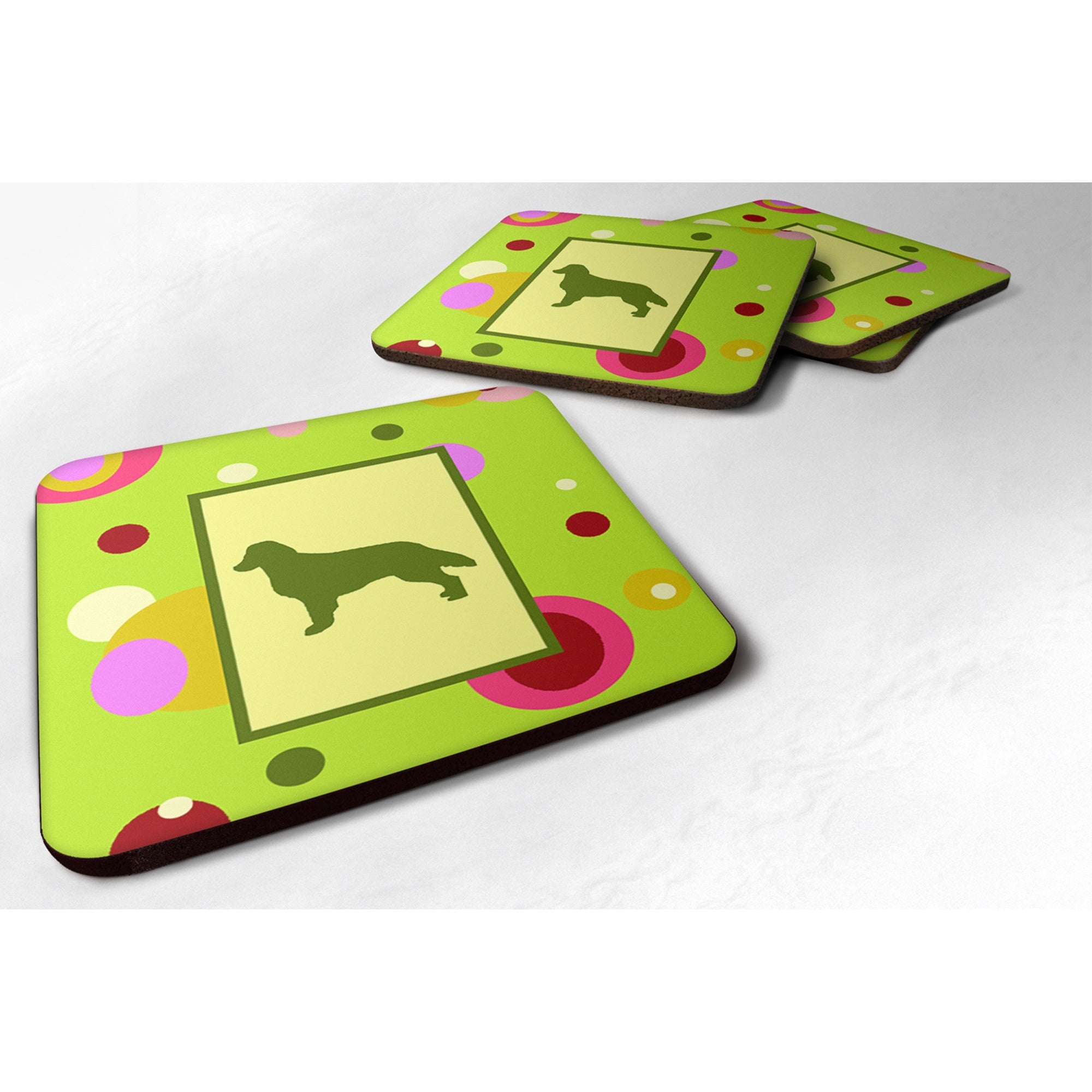 Flat Coated Retriever Foam Coaster Set Of 4
