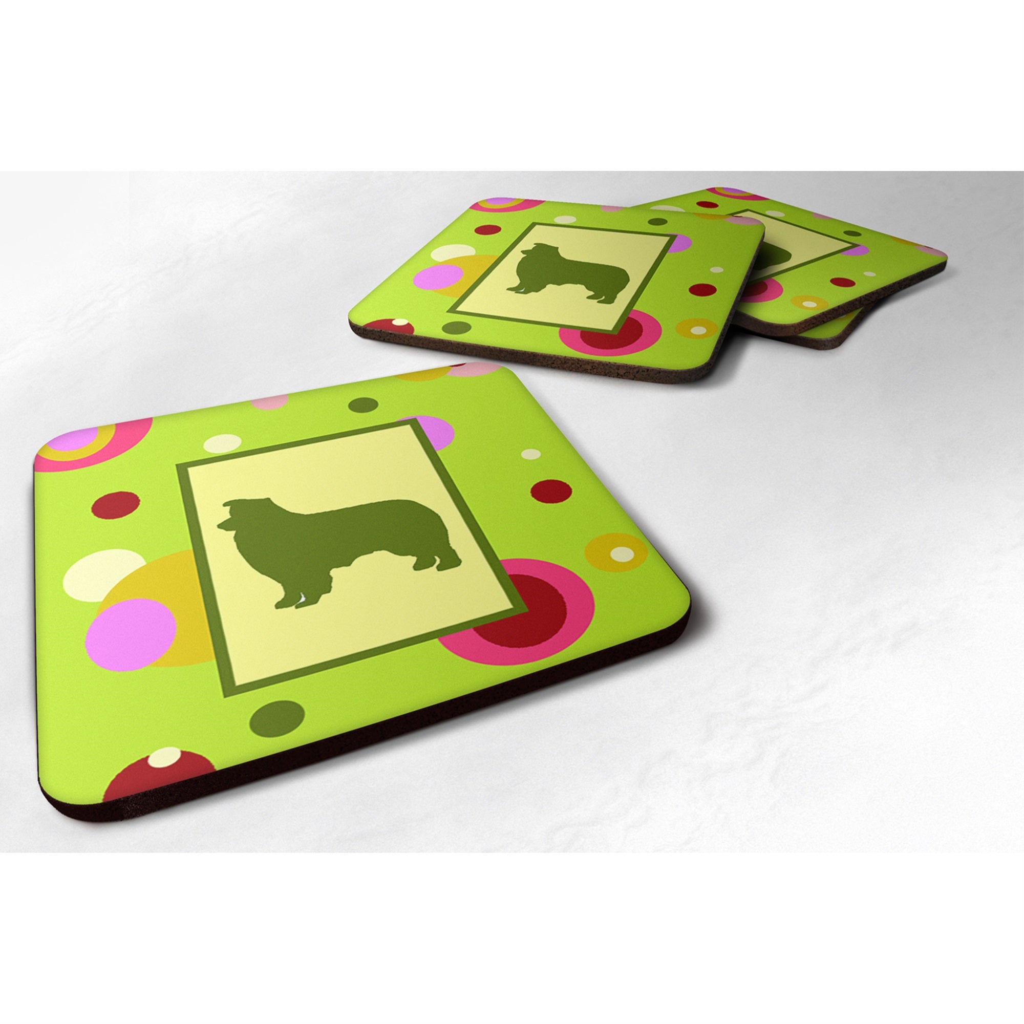 Border Collie Foam Coaster Set Of 4