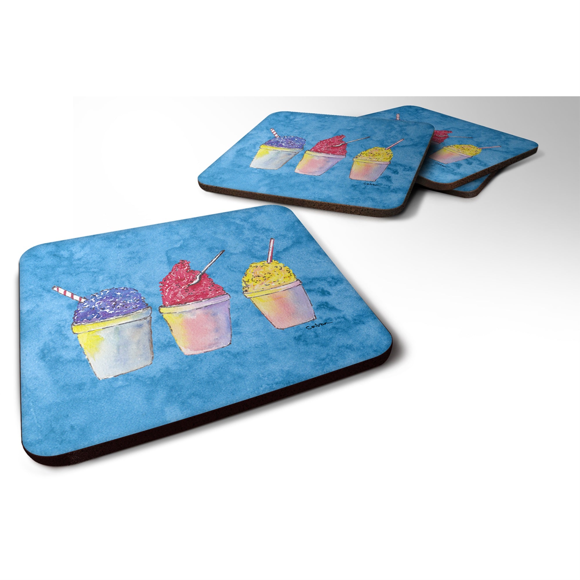 Snowballs And Snowcones Foam Coaster Set Of 4