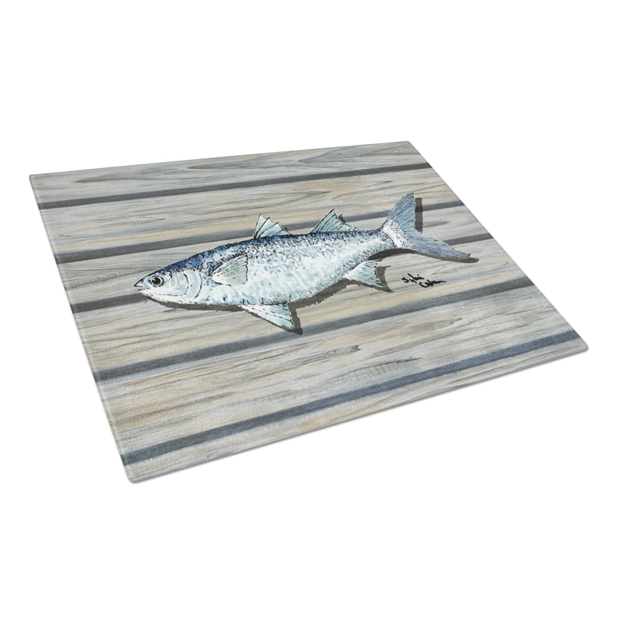 Fish Mullet Glass Cutting Board Large