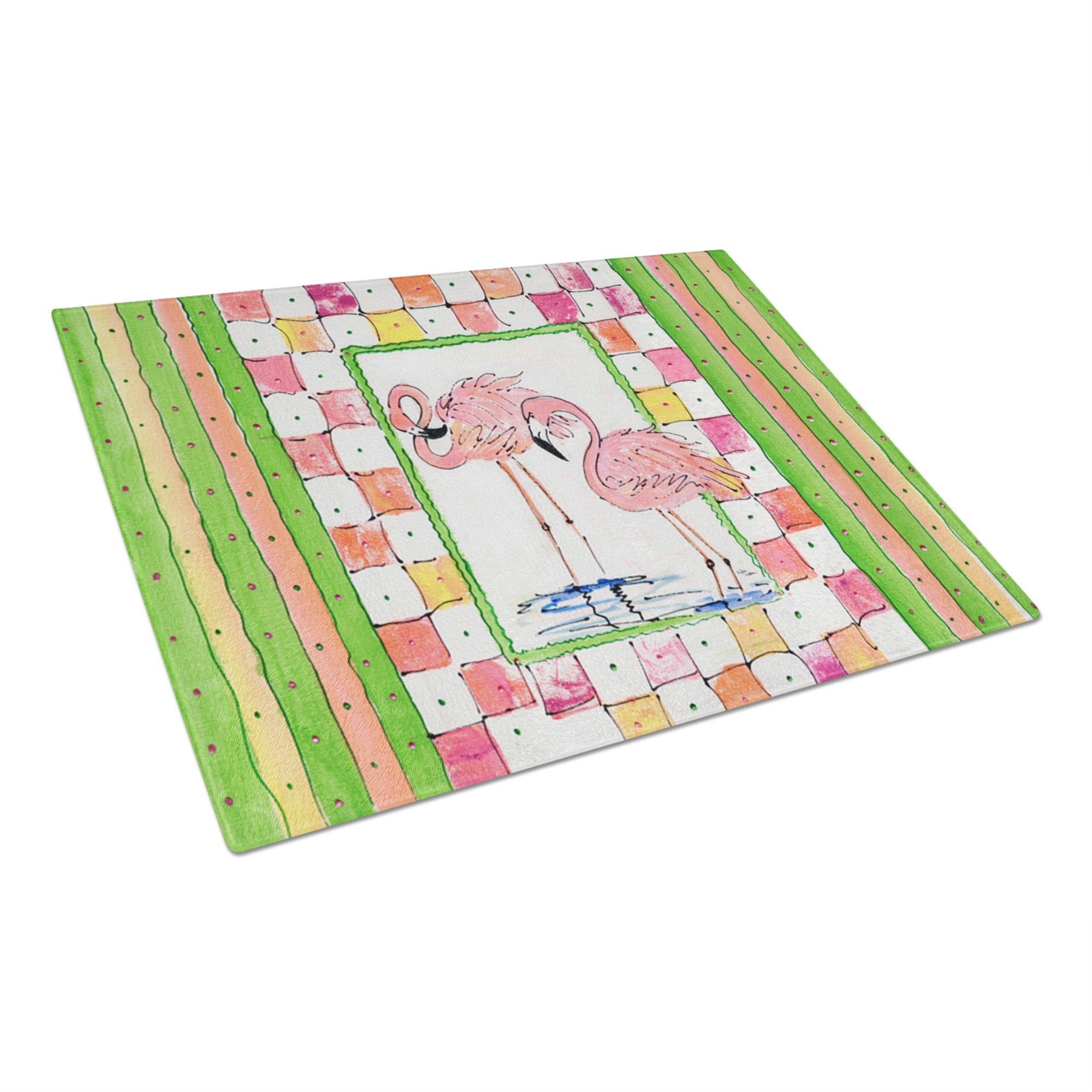 Bird - Flamingo Glass Cutting Board Large