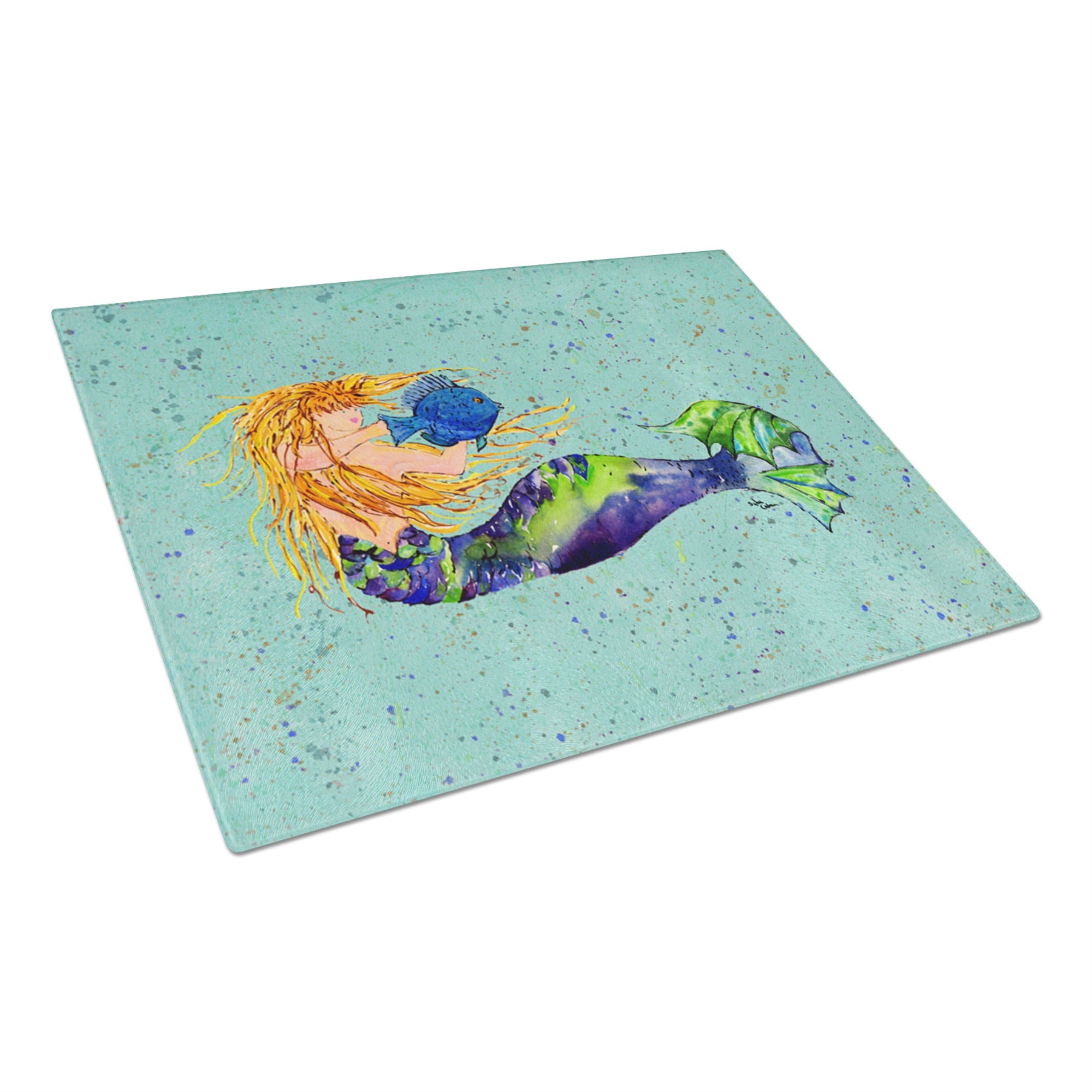 Mermaid Glass Cutting Board Large
