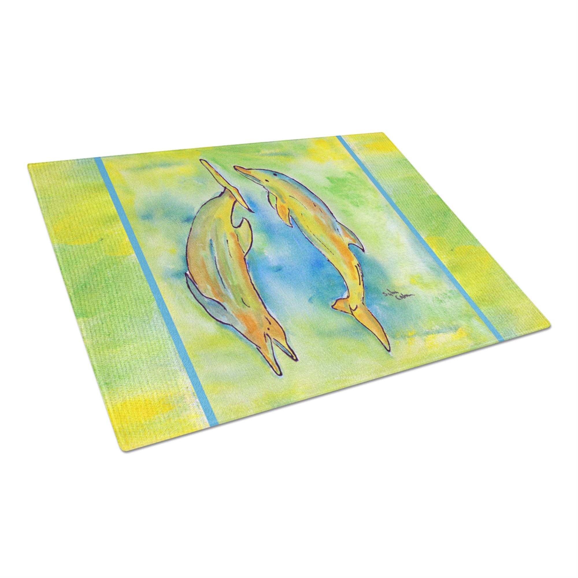 Dolphin Glass Cutting Board Large