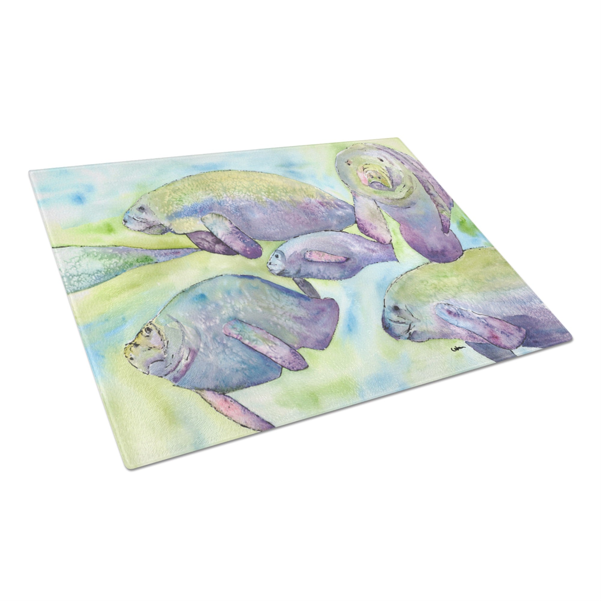 Manatee Glass Cutting Board Large