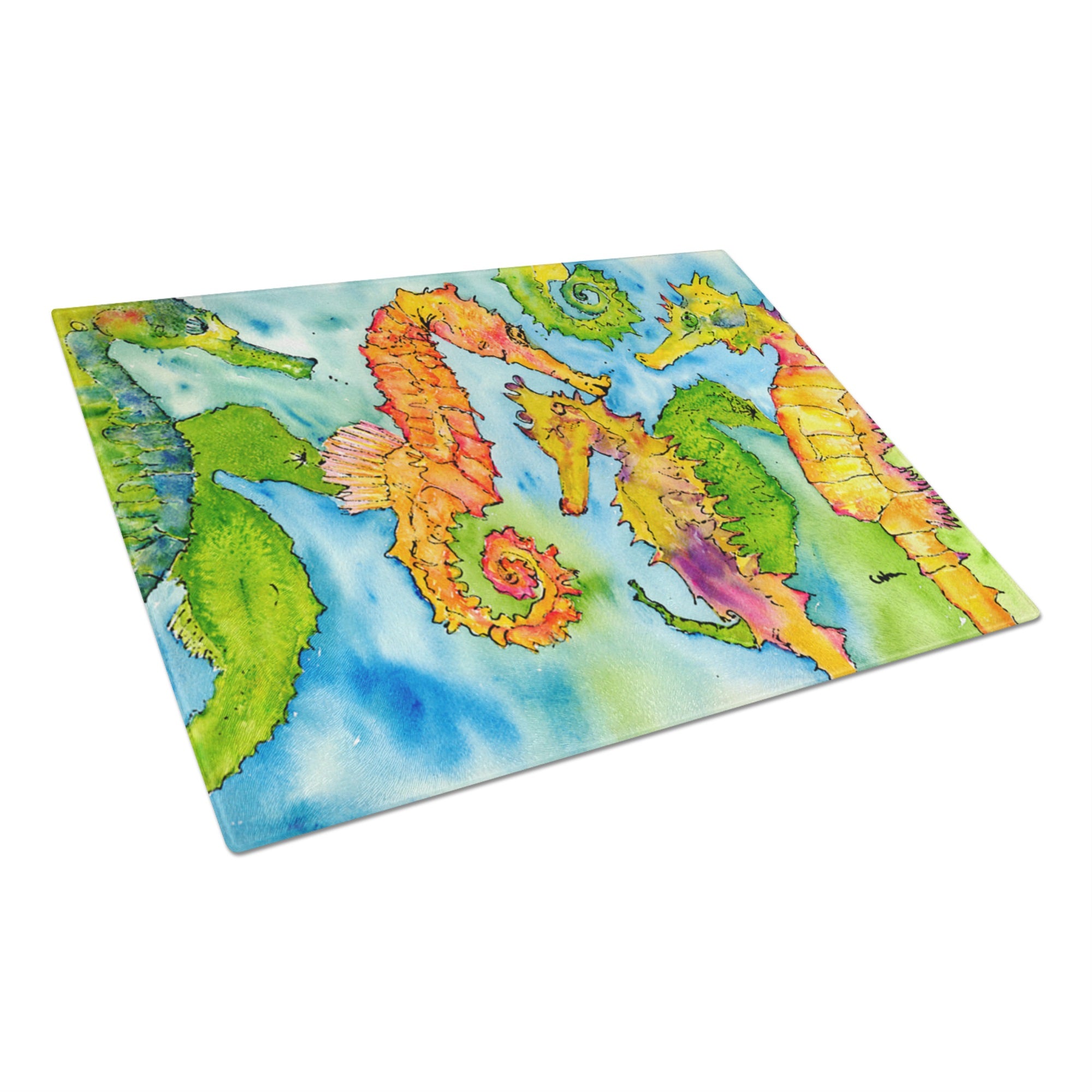 Seahorse Glass Cutting Board Large