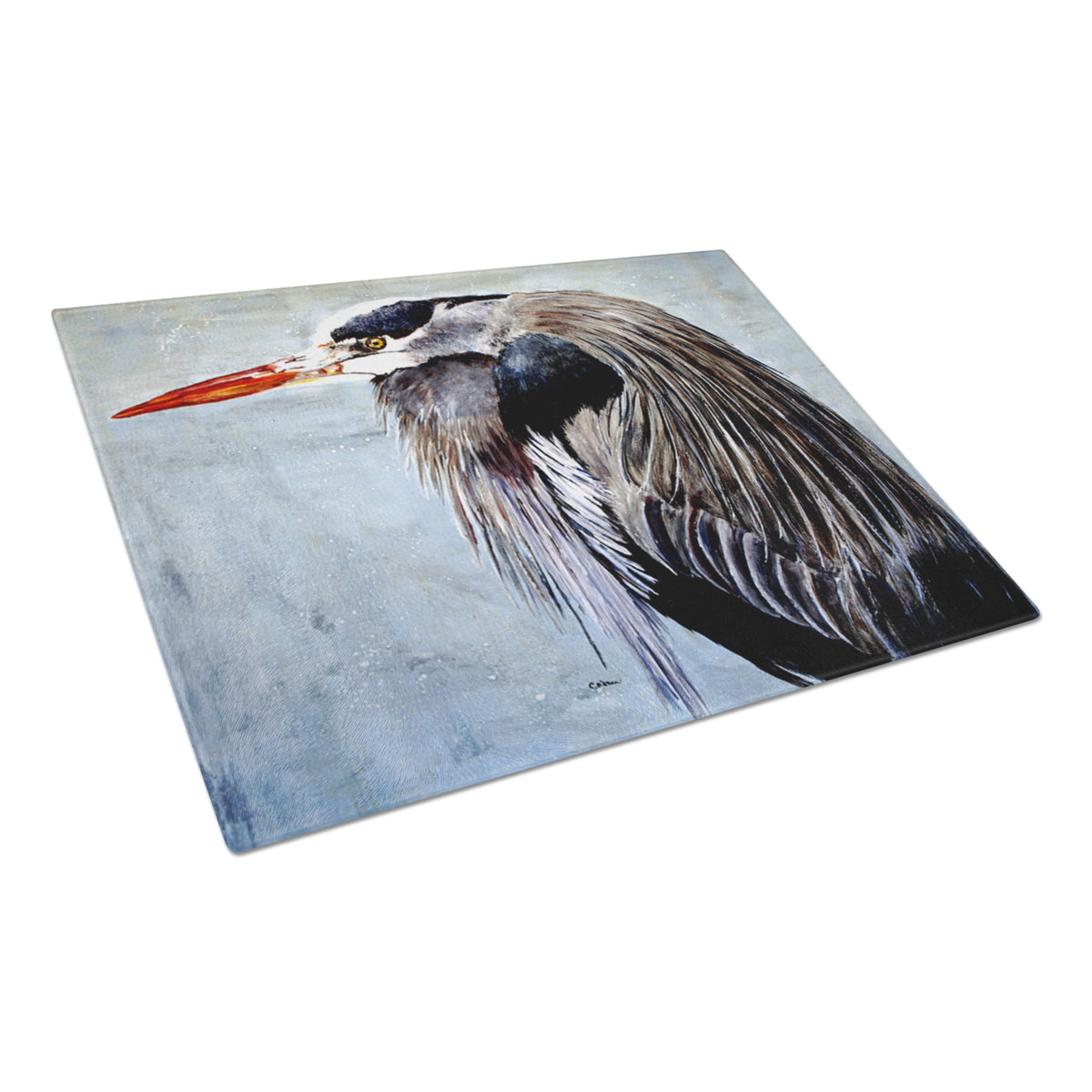 Blue Heron Glass Cutting Board Large